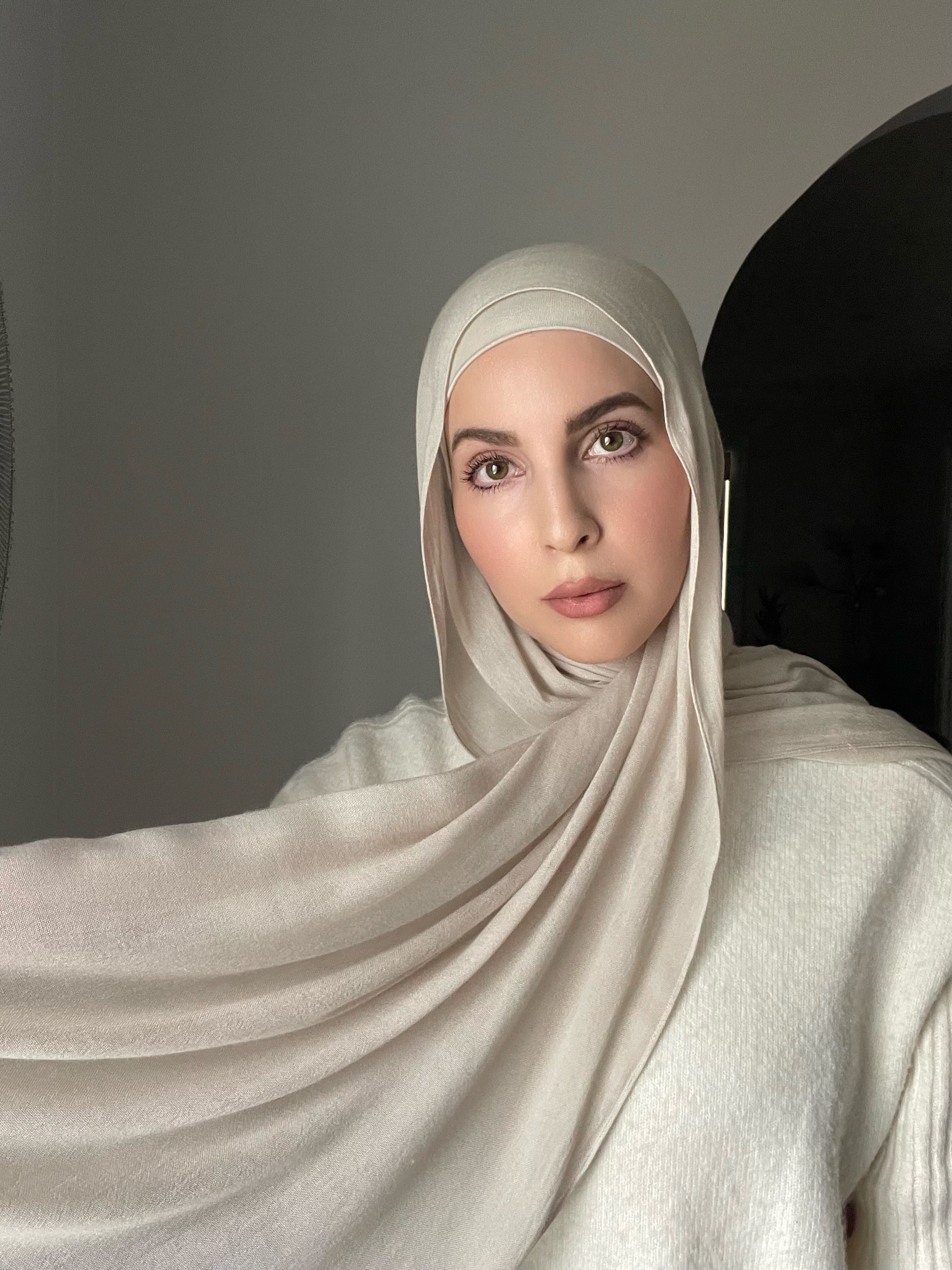 Luxury Matching Modal Hijab & Undercap Set - Stone
