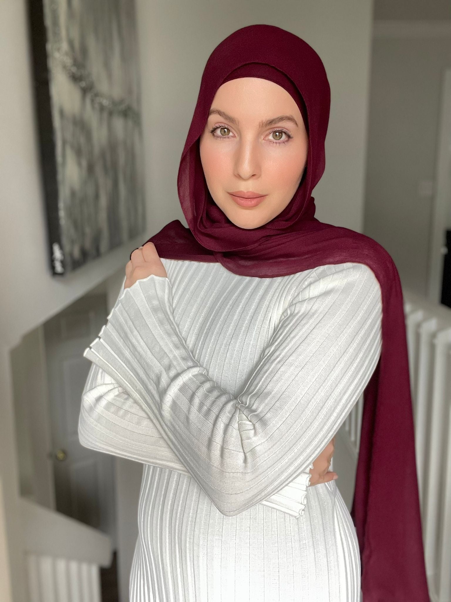 Luxury Matching Modal Hijab & Undercap Set - Majestic Wine