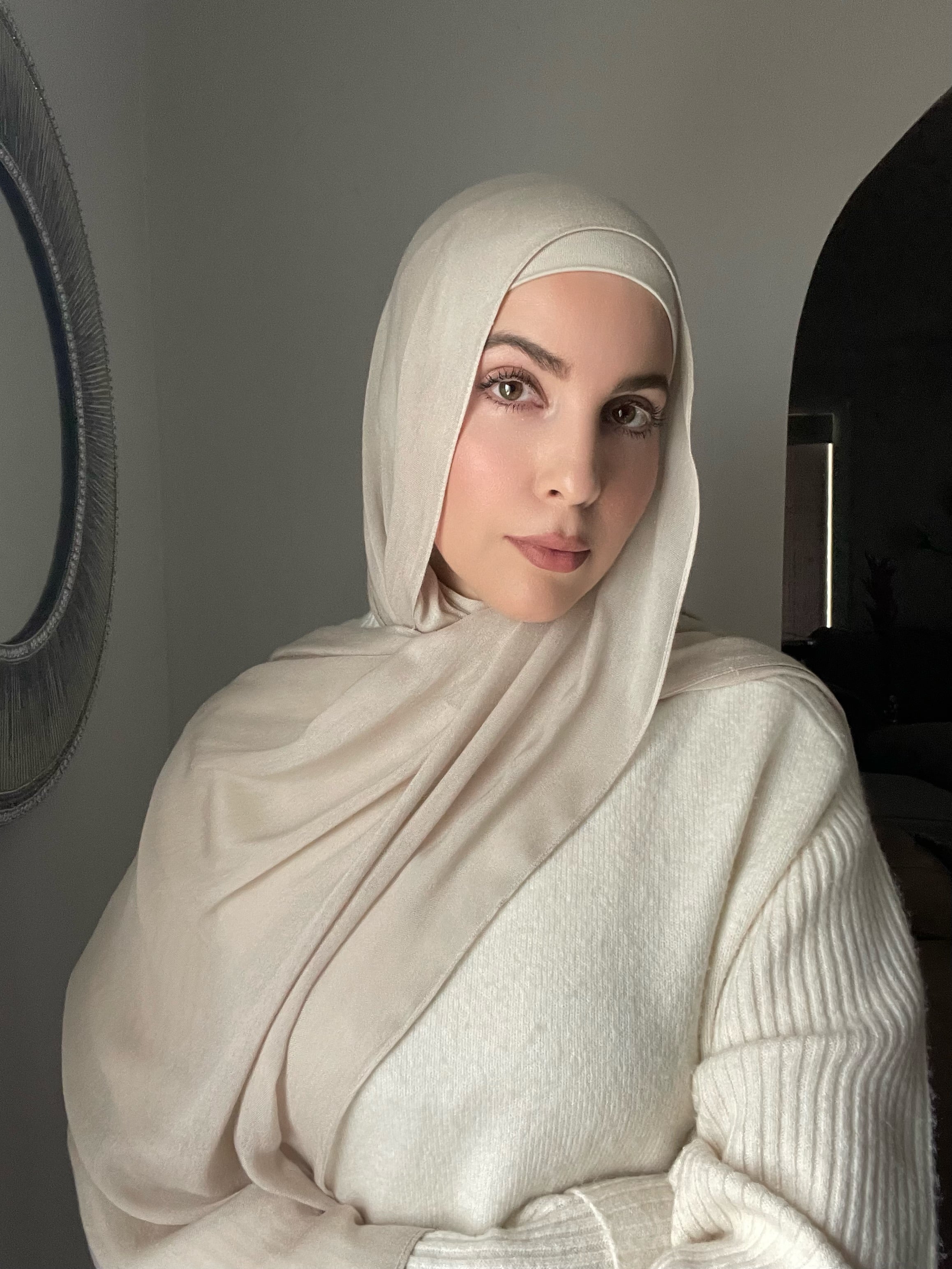 Luxury Matching Modal Hijab & Undercap Set - Stone
