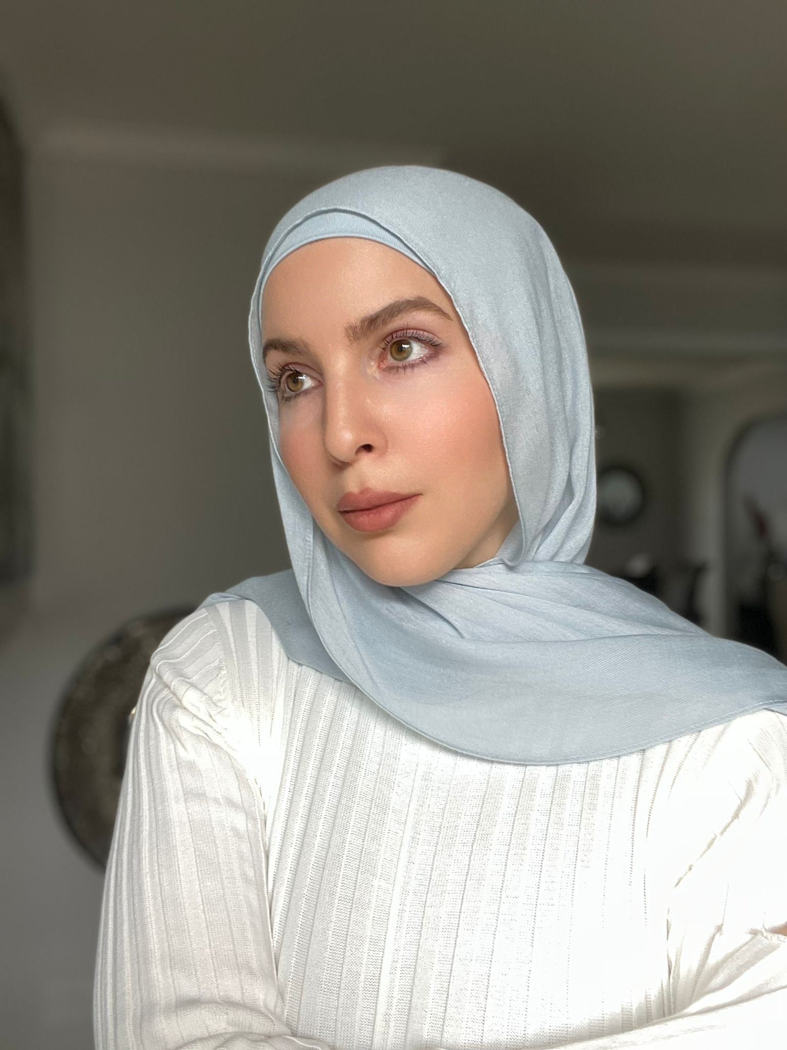 Luxury Matching Modal Hijab & Undercap Set - Mist