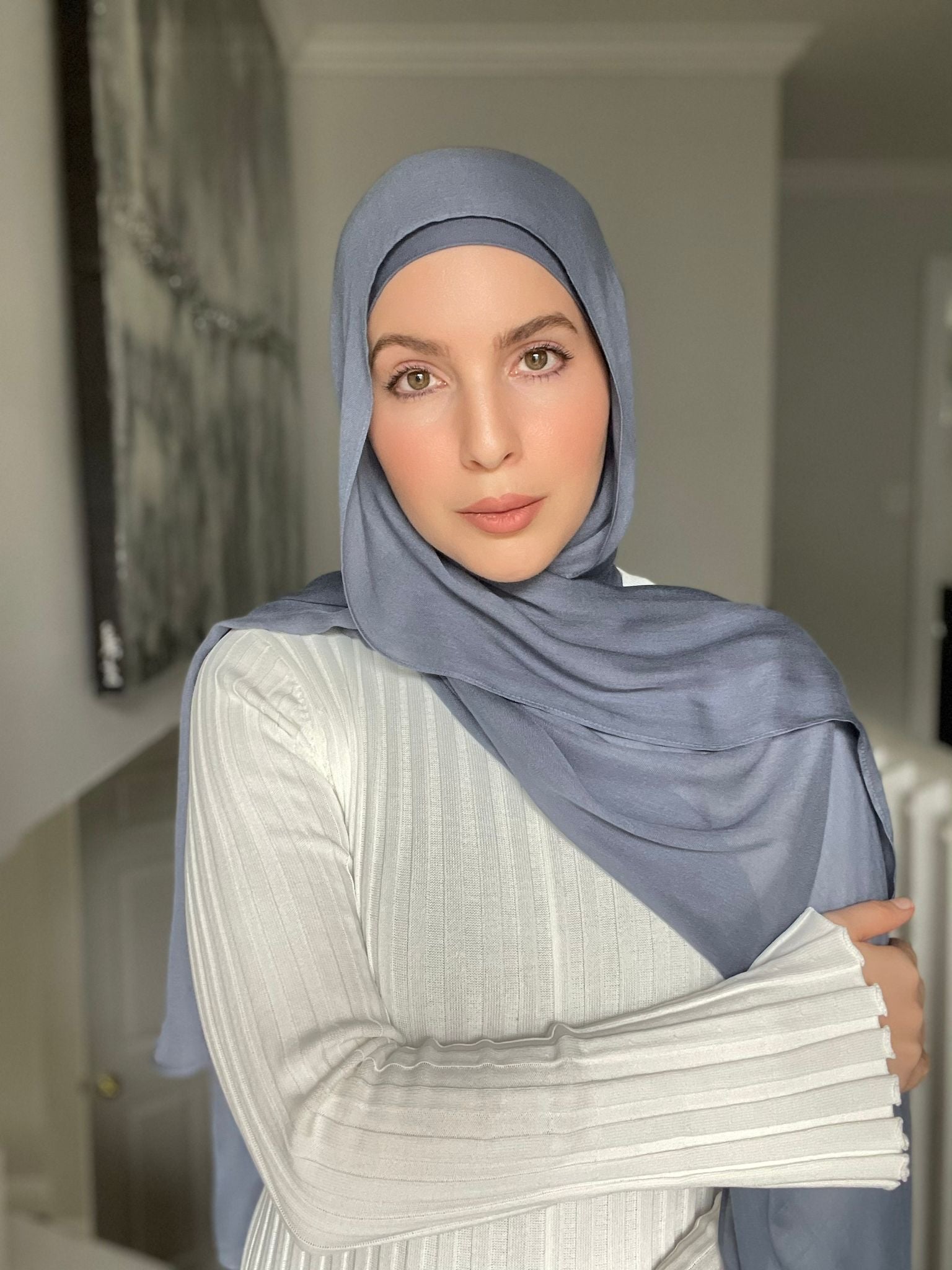 Luxury Matching Modal Hijab & Undercap Set - Demin