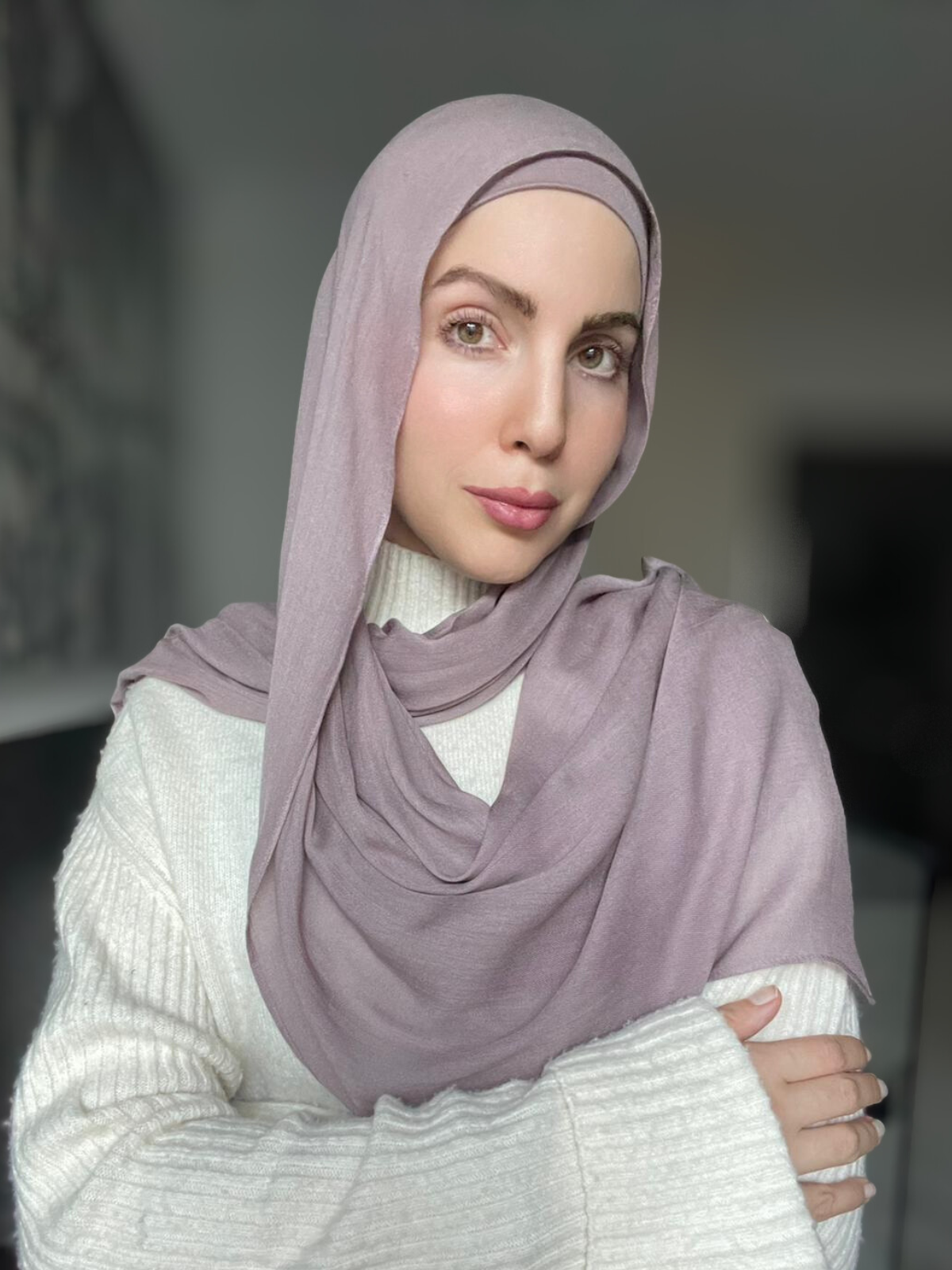 Luxury Matching Modal Hijab & Undercap Set - Purple Dove