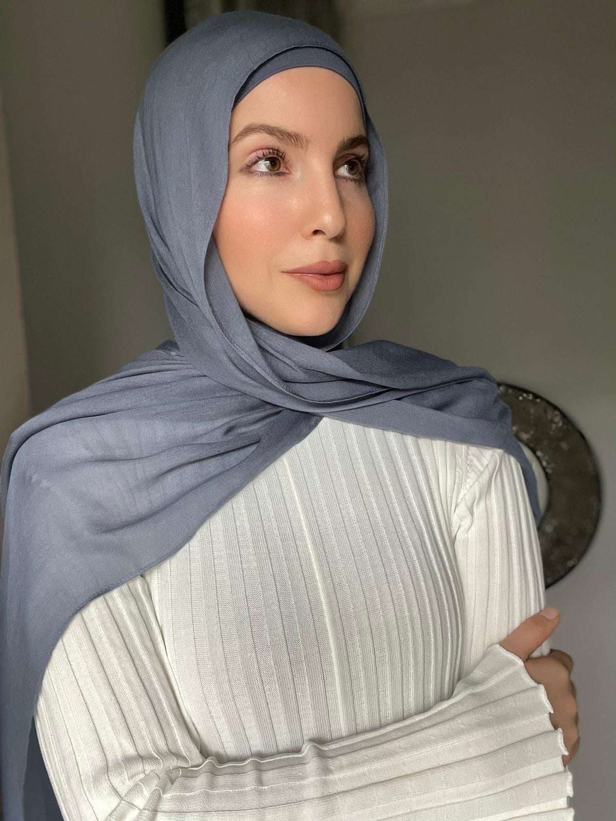 Luxury Matching Modal Hijab & Undercap Set - Demin