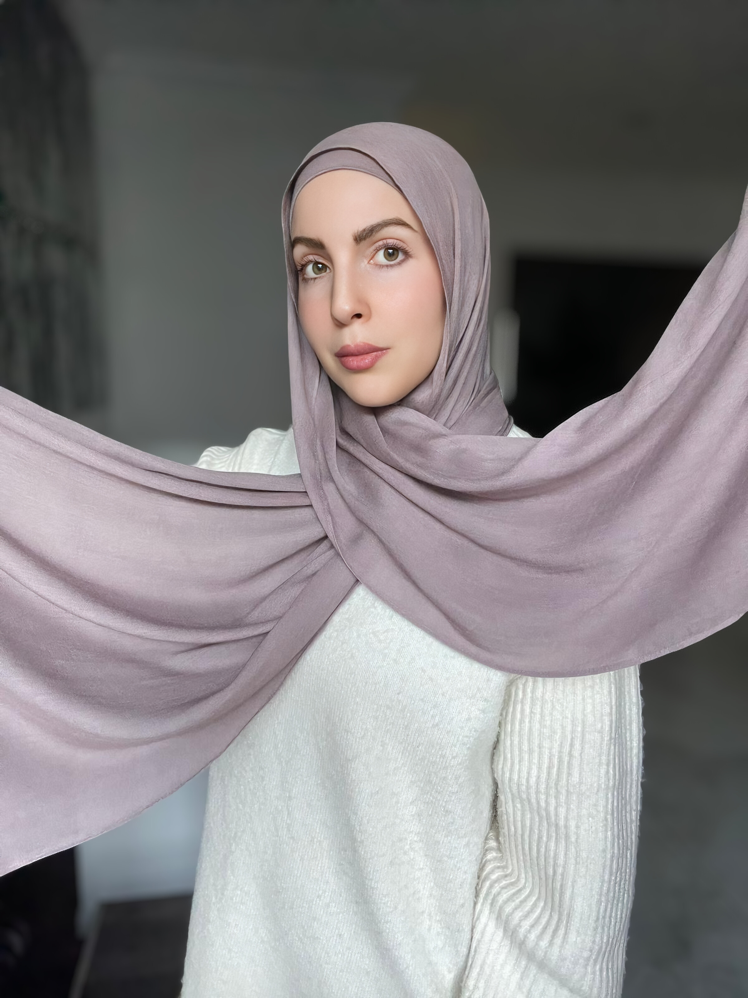 Luxury Matching Modal Hijab & Undercap Set - Purple Dove