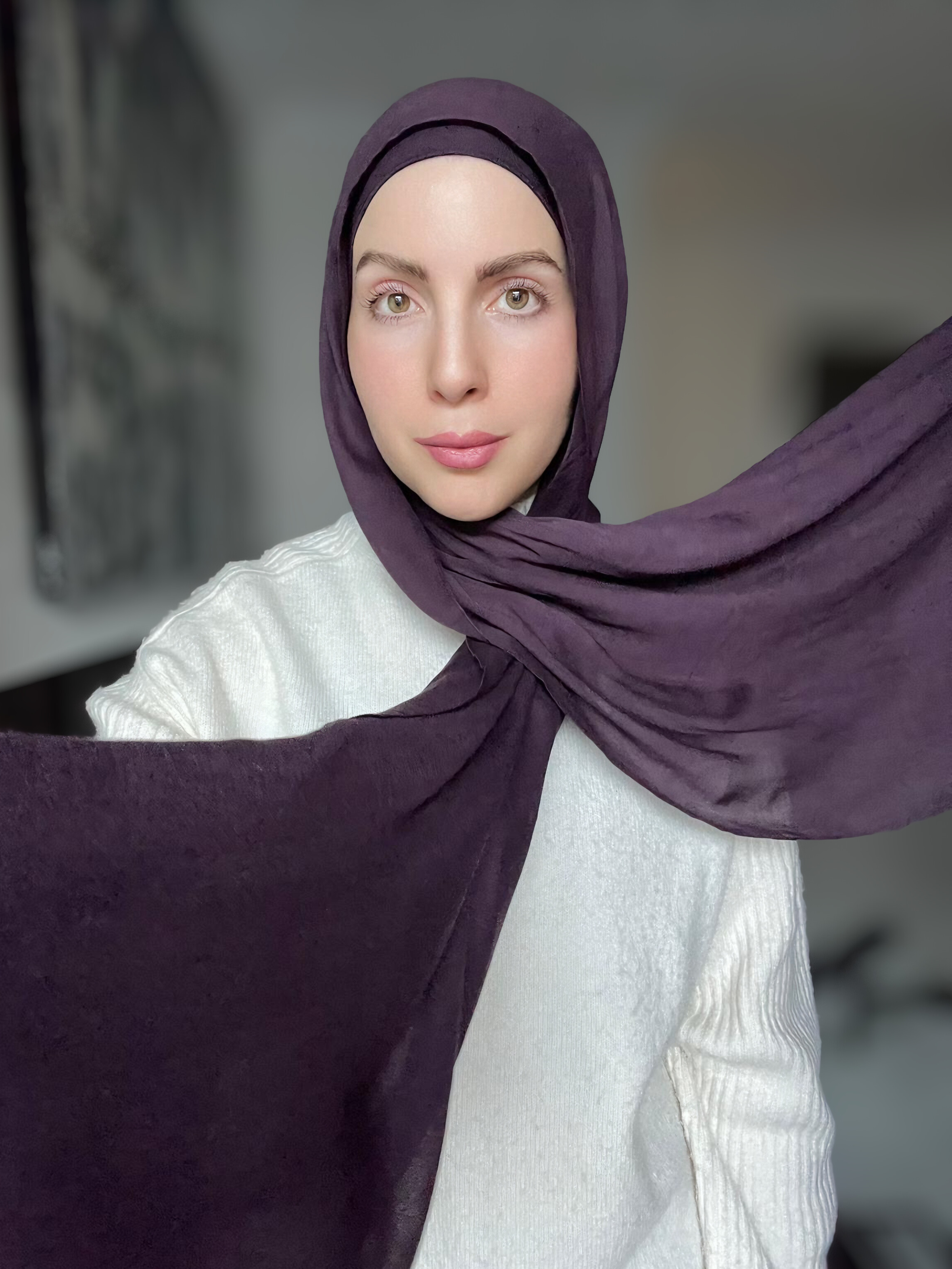Luxury Matching Modal Hijab & Undercap Set - Deep Berry