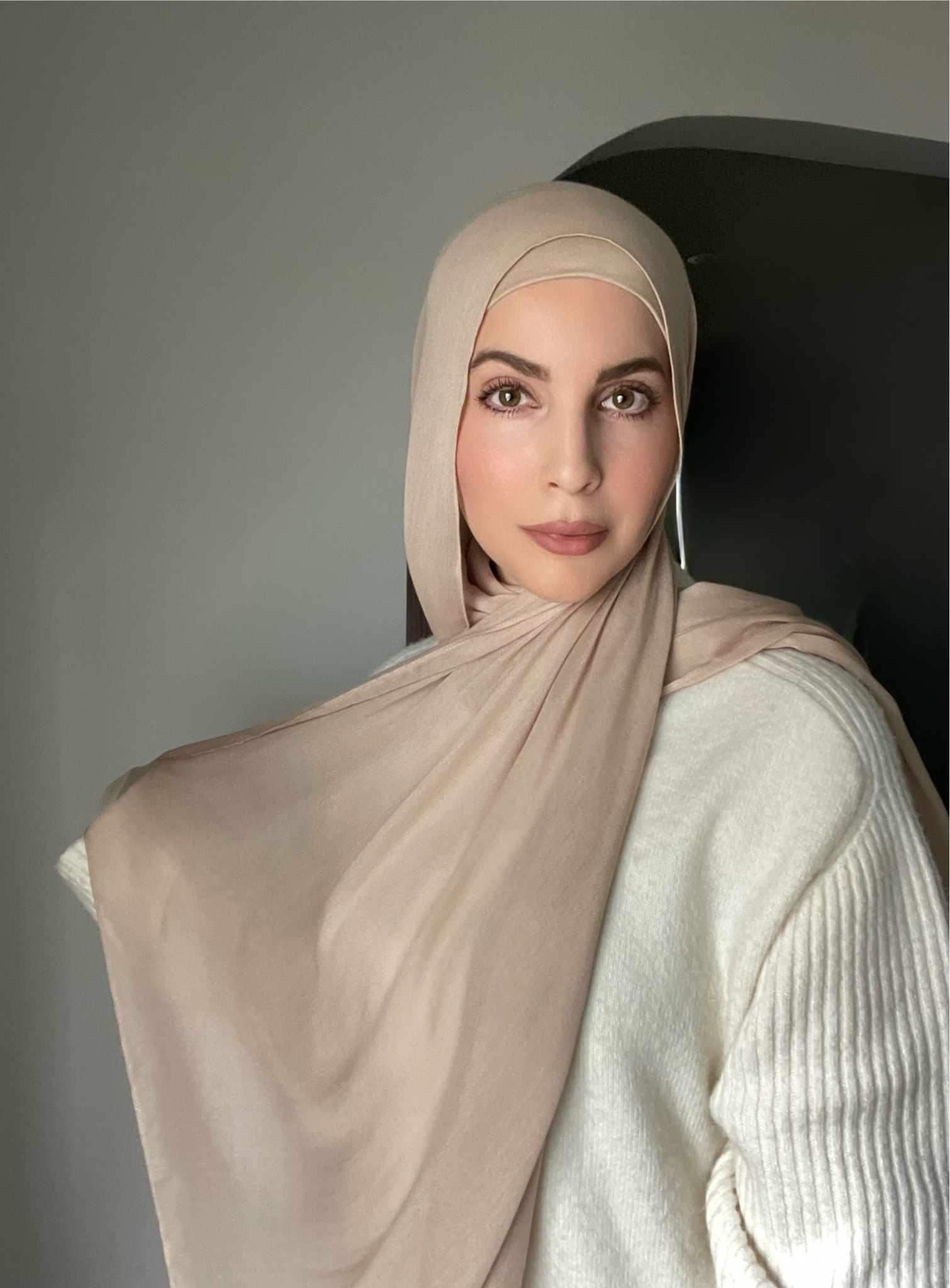 Luxury Matching Modal Hijab & Undercap Set - Taupe