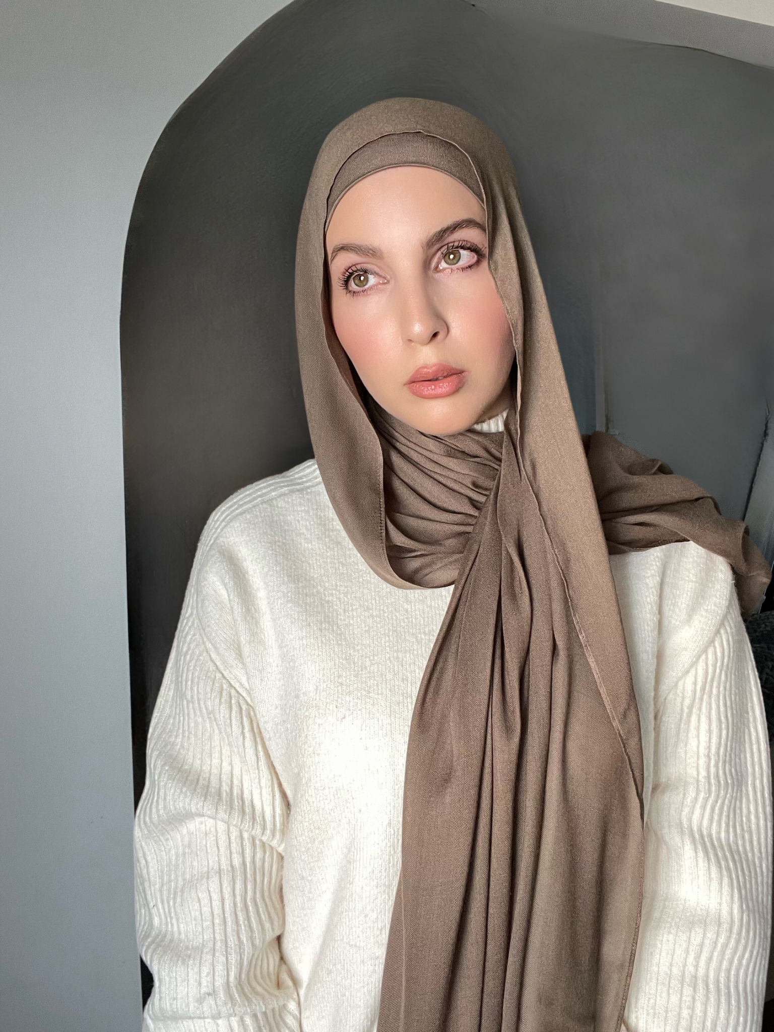 Luxury Matching Modal Hijab & Undercap Set - Bark
