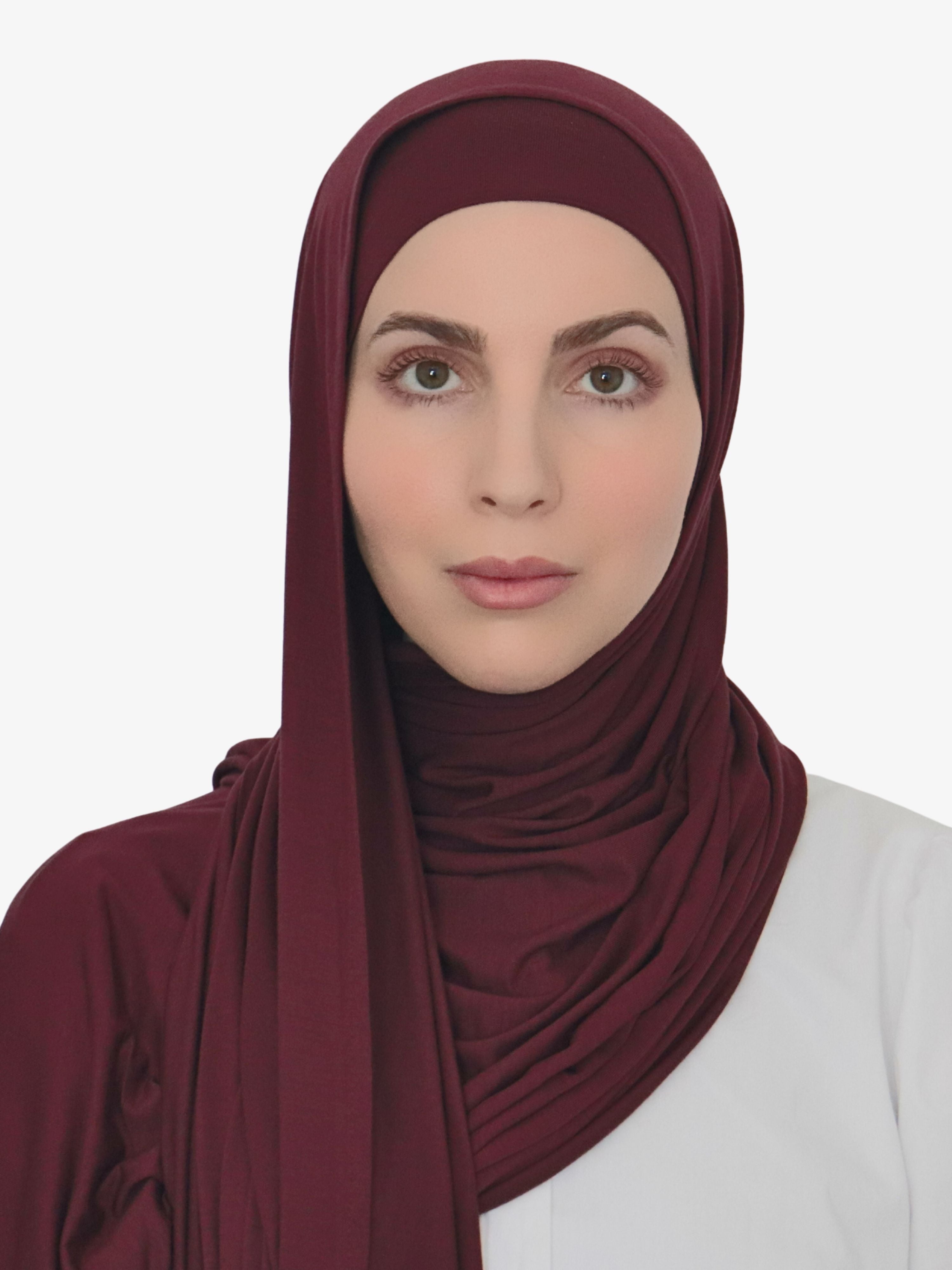 Twin Veil Premium Matching Jersey Hijab Set - Very Berry