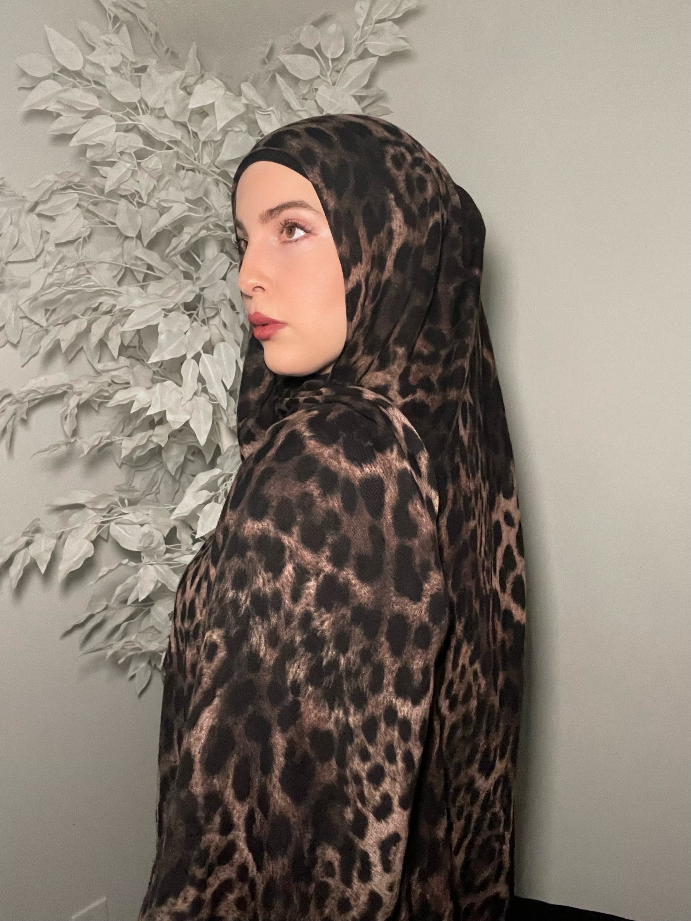 Choco Leopard Modal Hijab