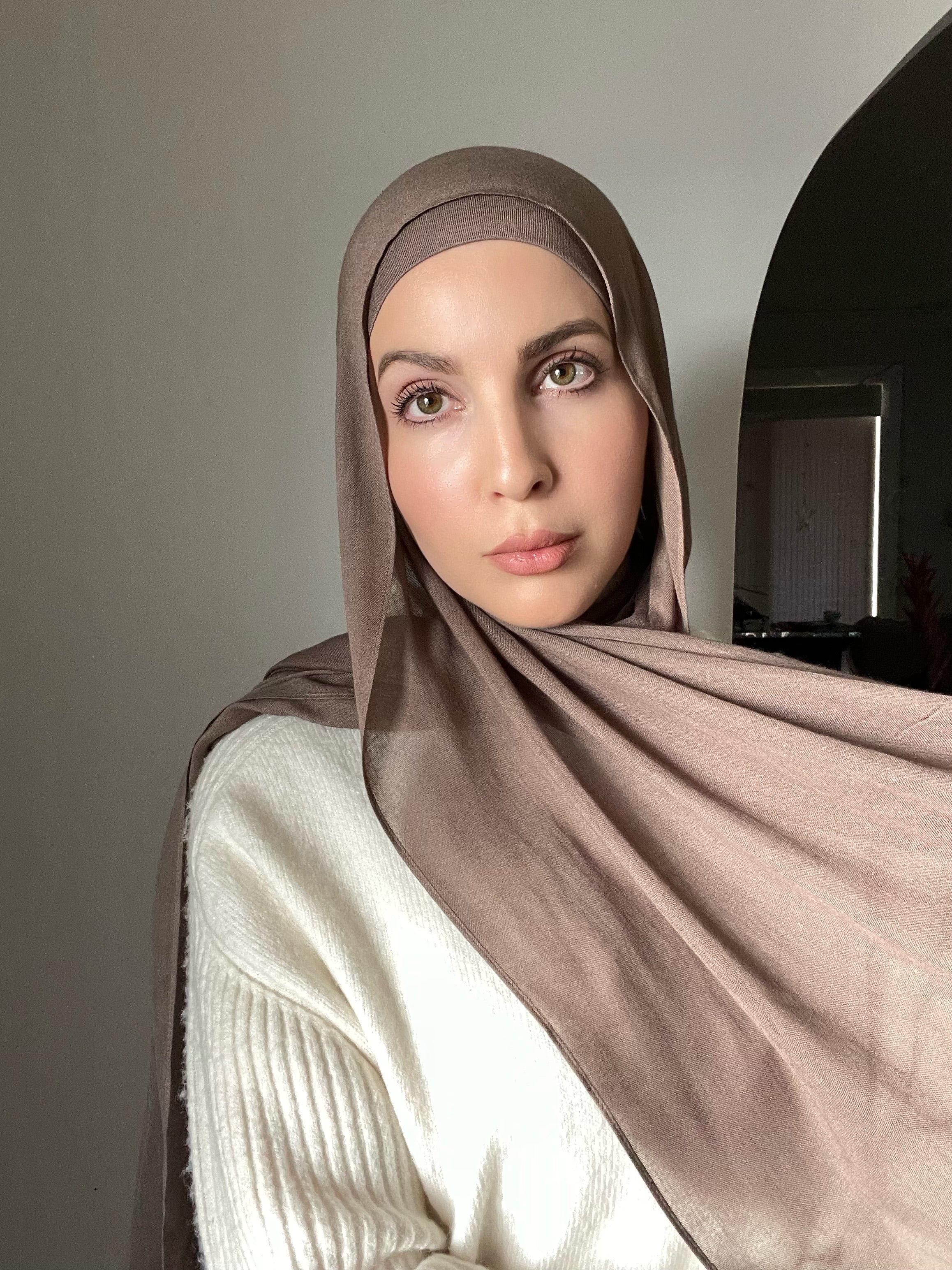 Luxury Matching Modal Hijab & Undercap Set - Mocha