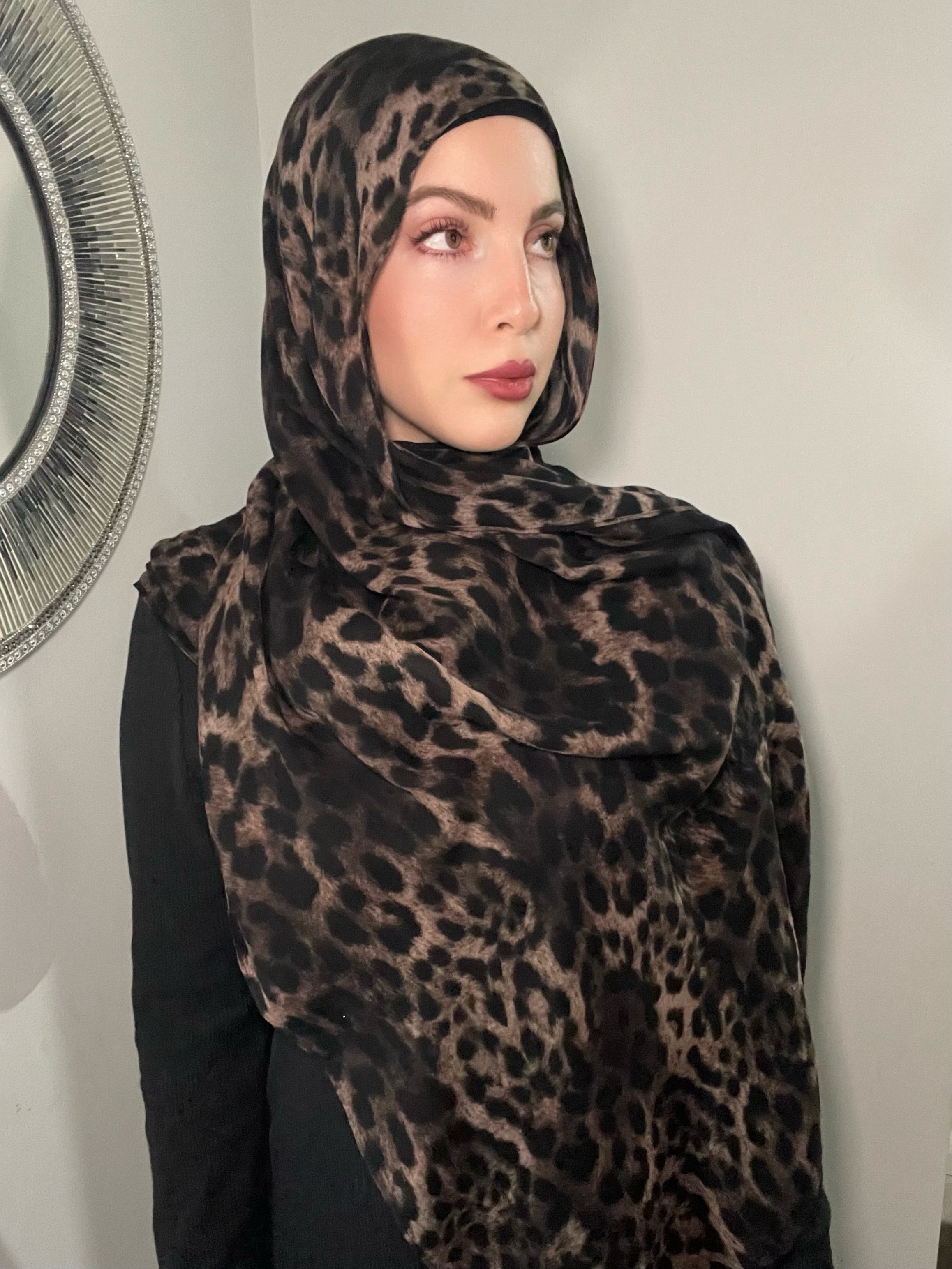 Choco Leopard Modal Hijab