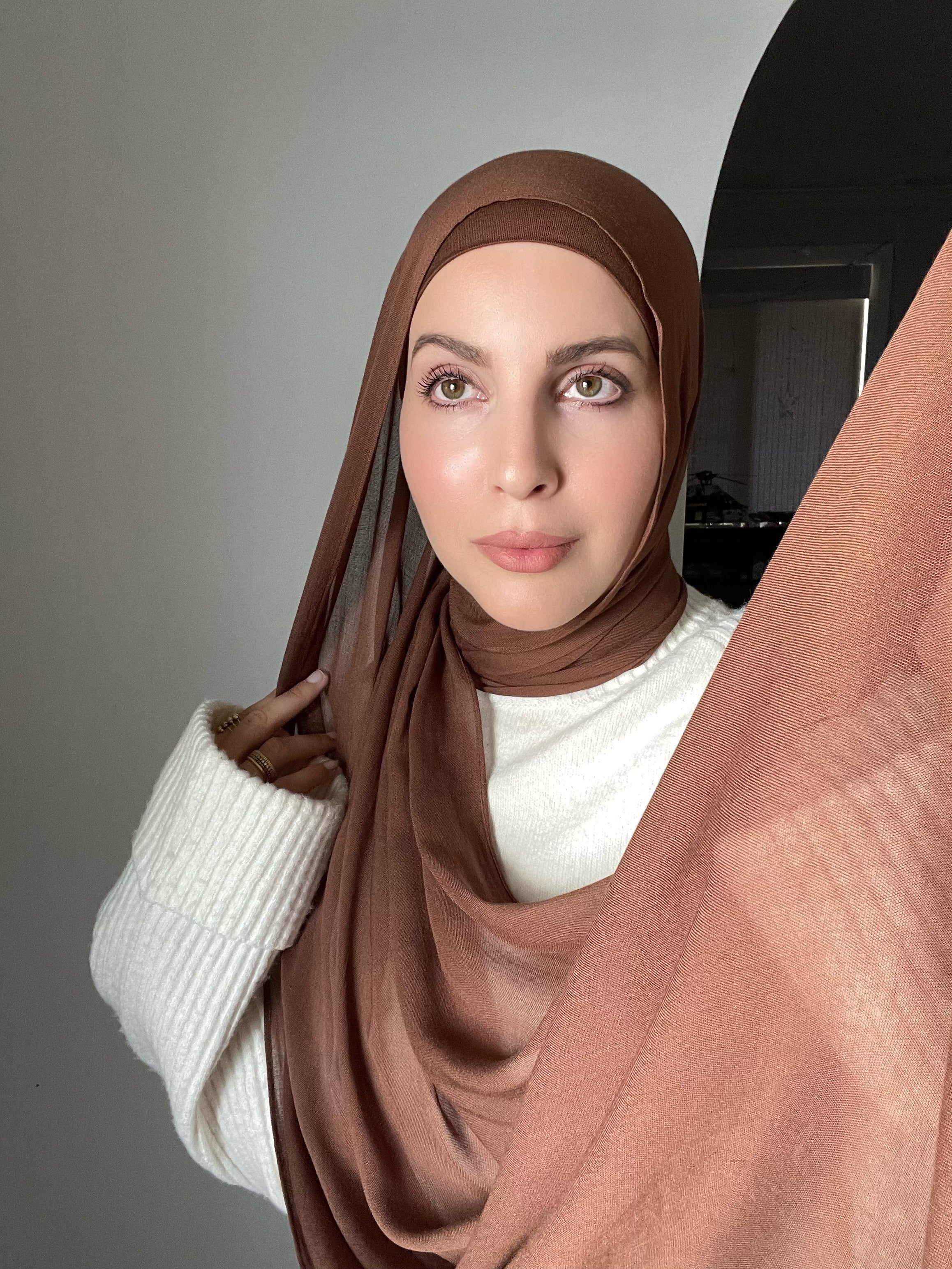 Luxury Matching Modal Hijab & Undercap Set - Cocoa