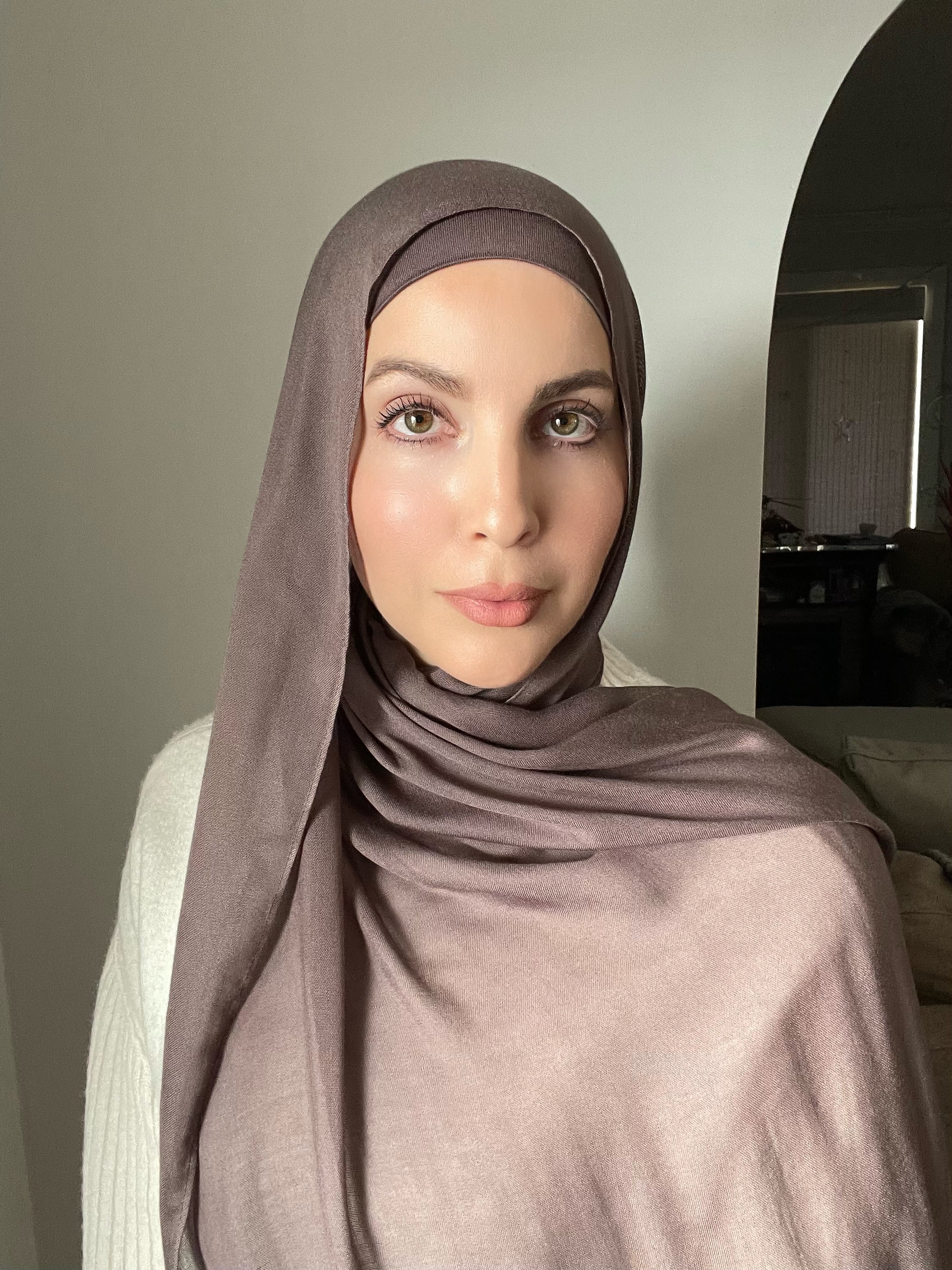 Luxury Matching Modal Hijab & Undercap Set - Truffle