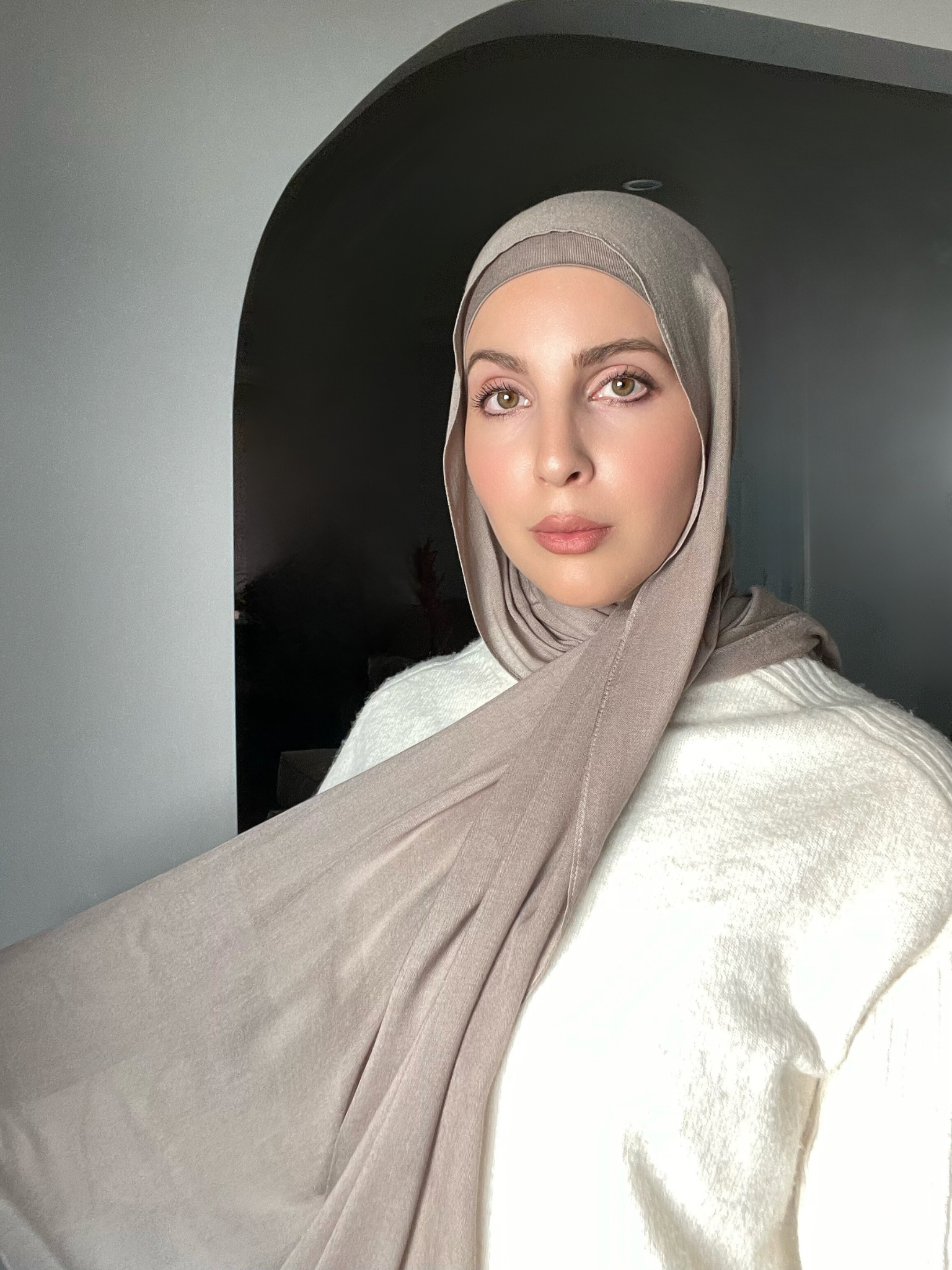 Luxury Matching Modal Hijab & Undercap Set - Pebble