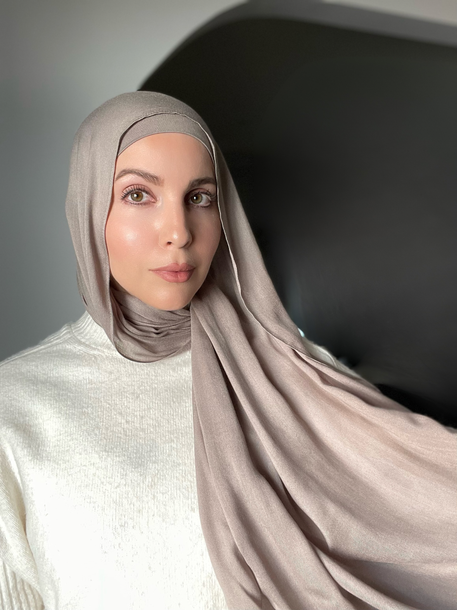 Luxury Matching Modal Hijab & Undercap Set - Pebble