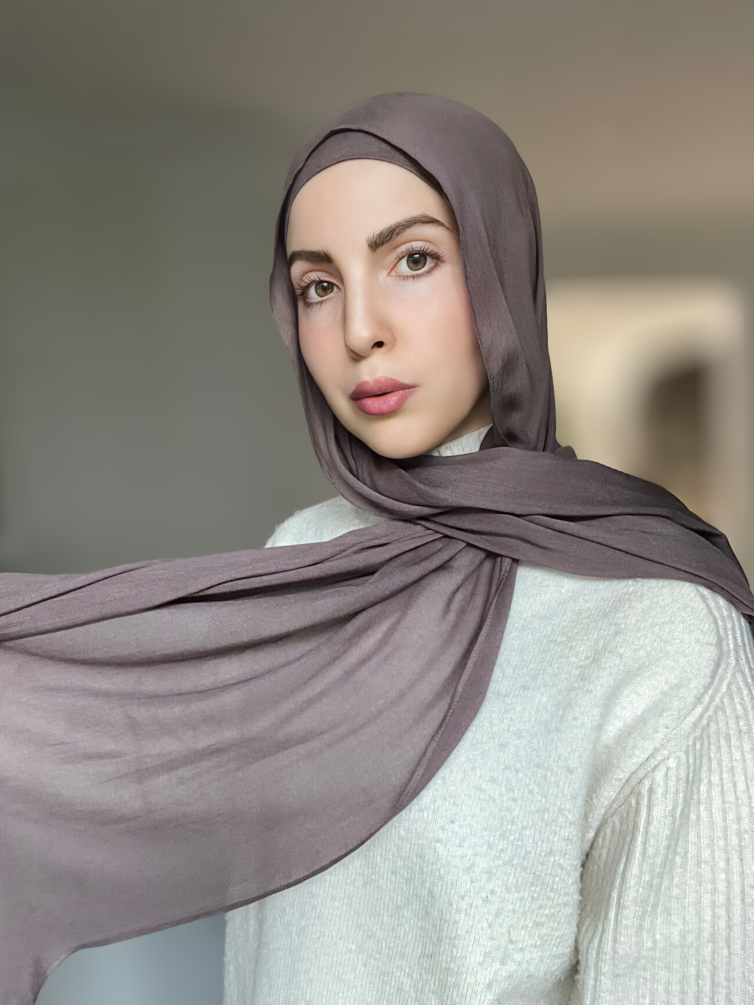 Luxury Matching Modal Hijab & Undercap Set - Truffle