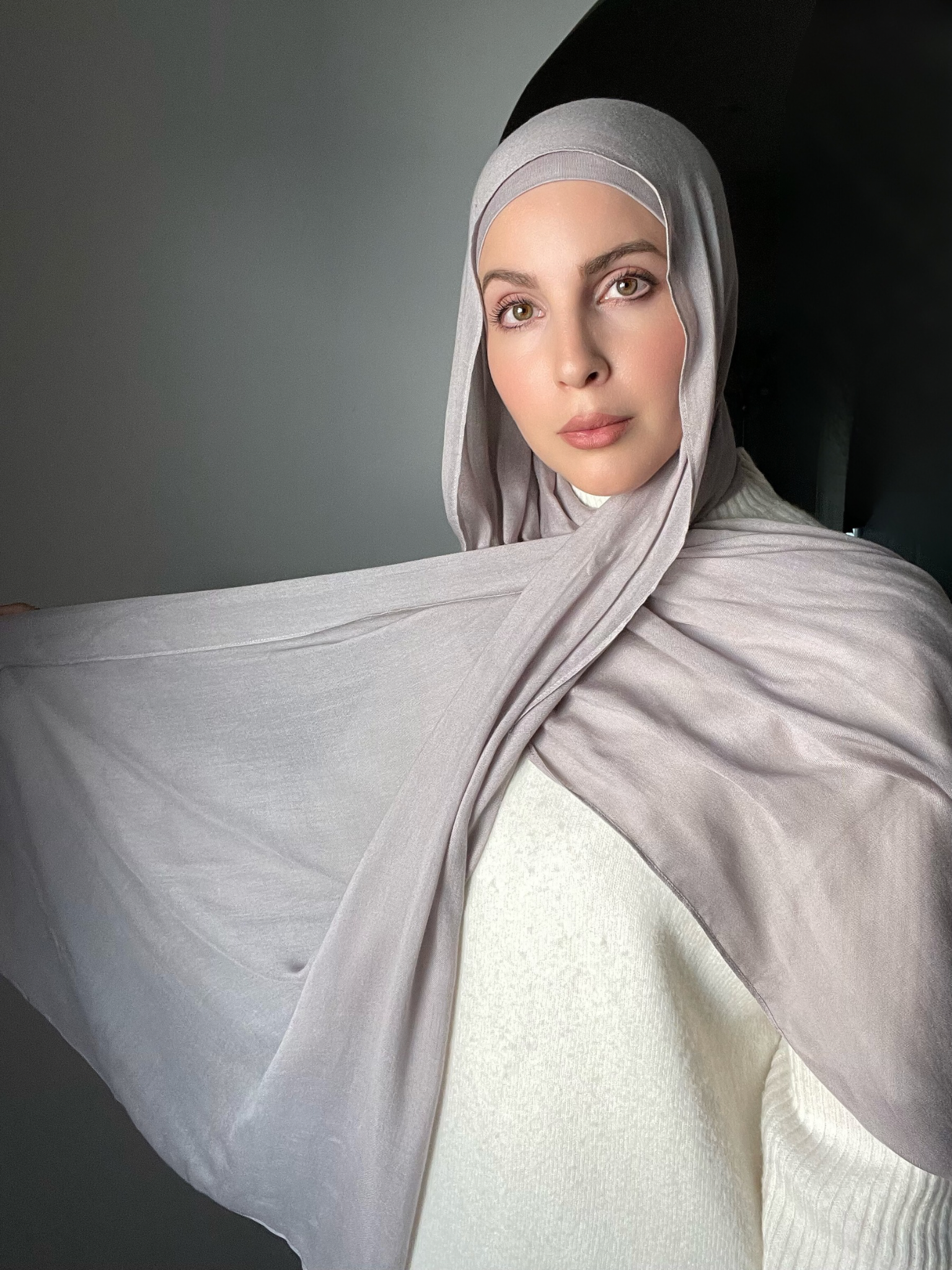 Luxury Matching Modal Hijab & Undercap Set - Ash