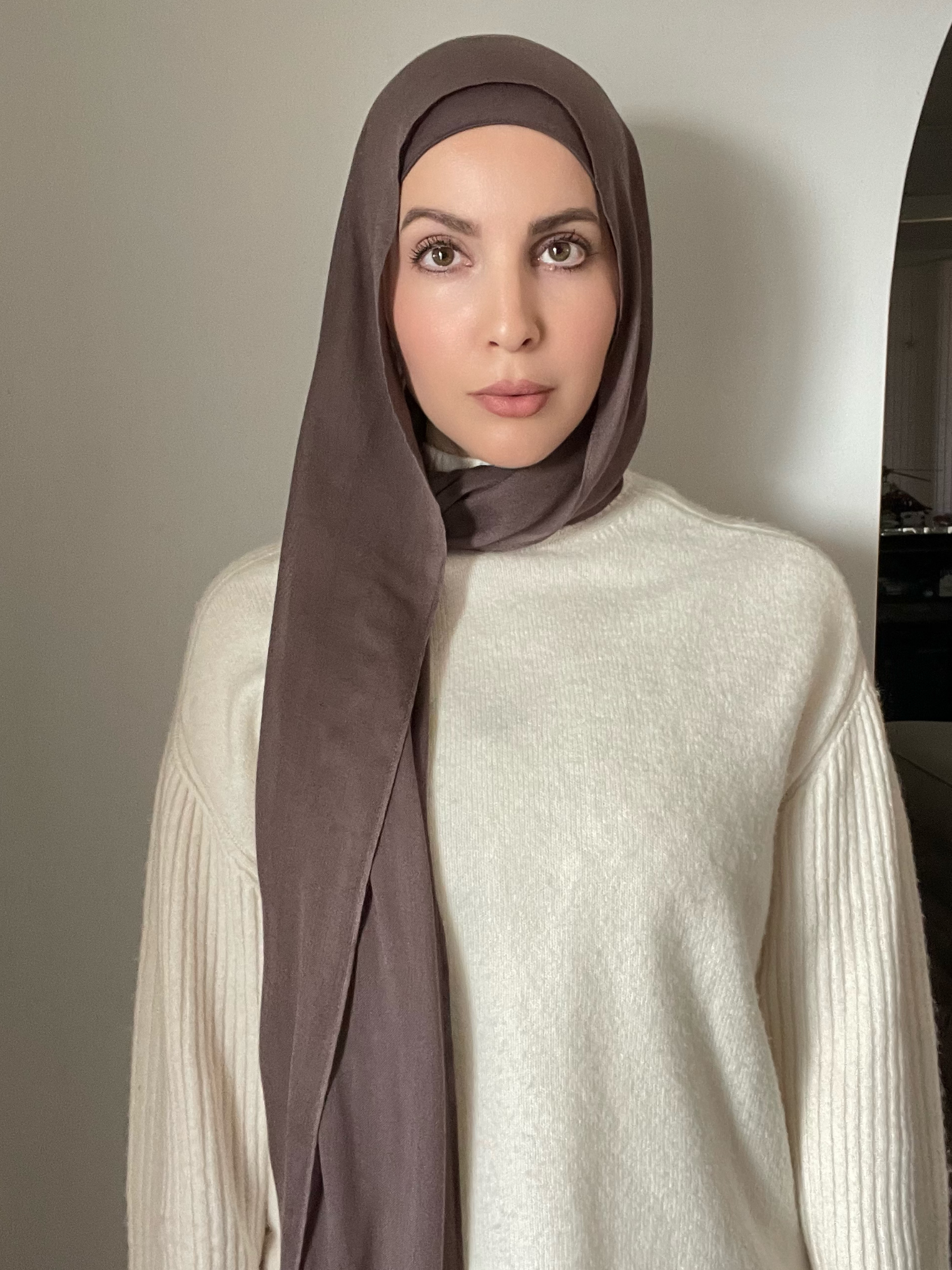 Luxury Matching Modal Hijab & Undercap Set - Truffle