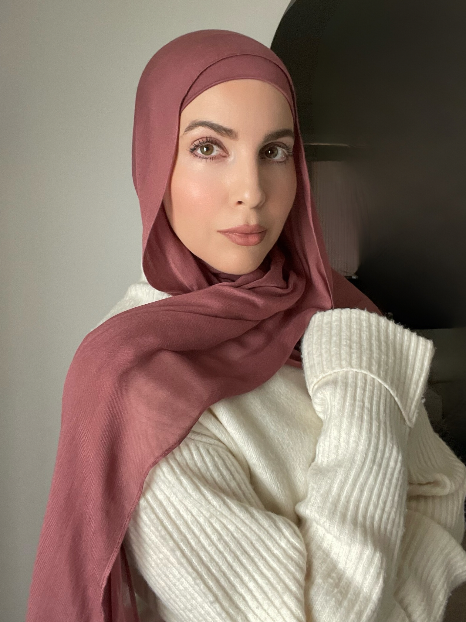 Luxury Matching Modal Hijab & Undercap Set - Rose Clay