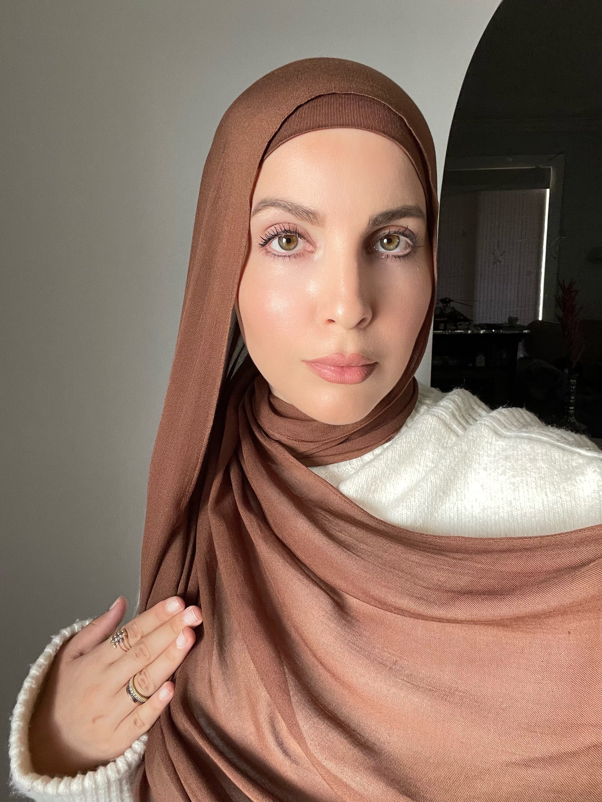 Luxury Matching Modal Hijab & Undercap Set - Cocoa