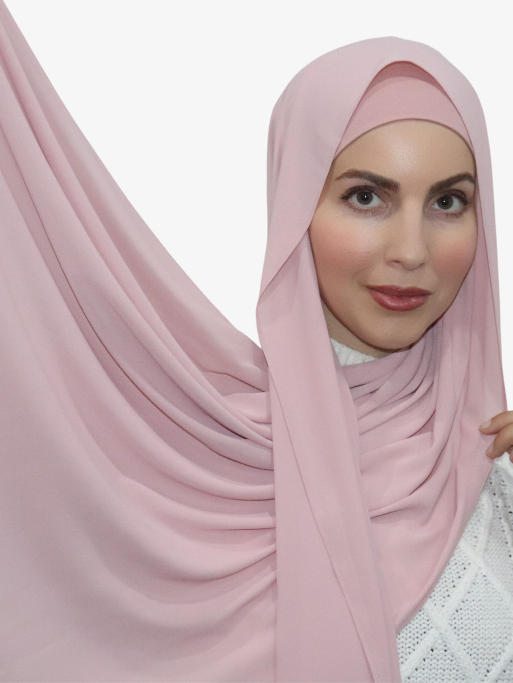 Pale Mauve Partywear Chiffon Hijab main image 1
