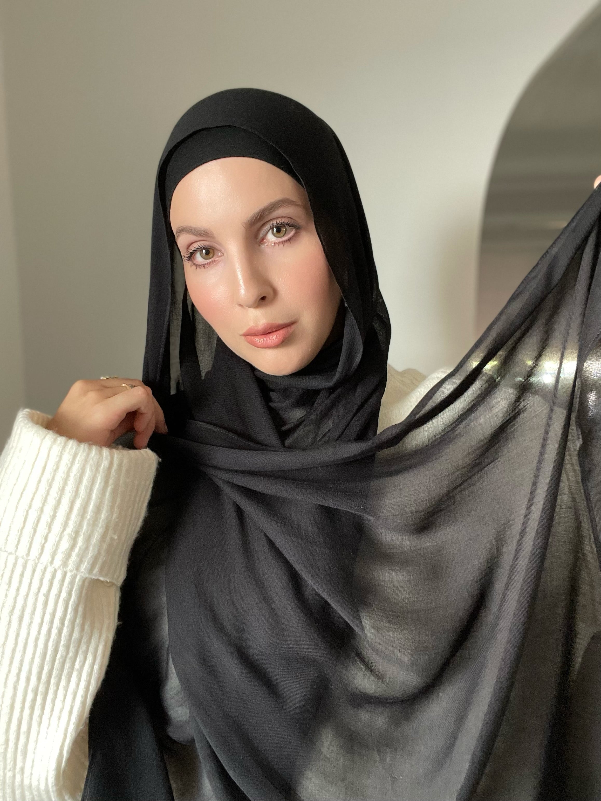 Luxury Matching Modal Hijab & Undercap Set - Black