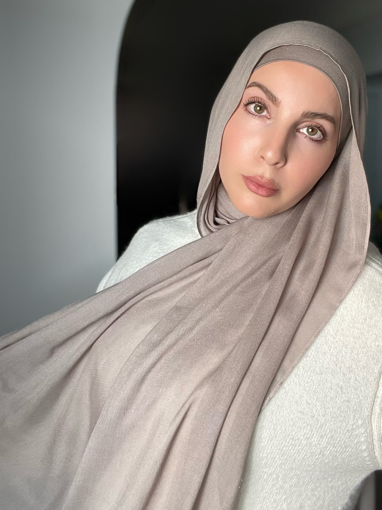 Luxury Matching Modal Hijab & Undercap Set - Pebble