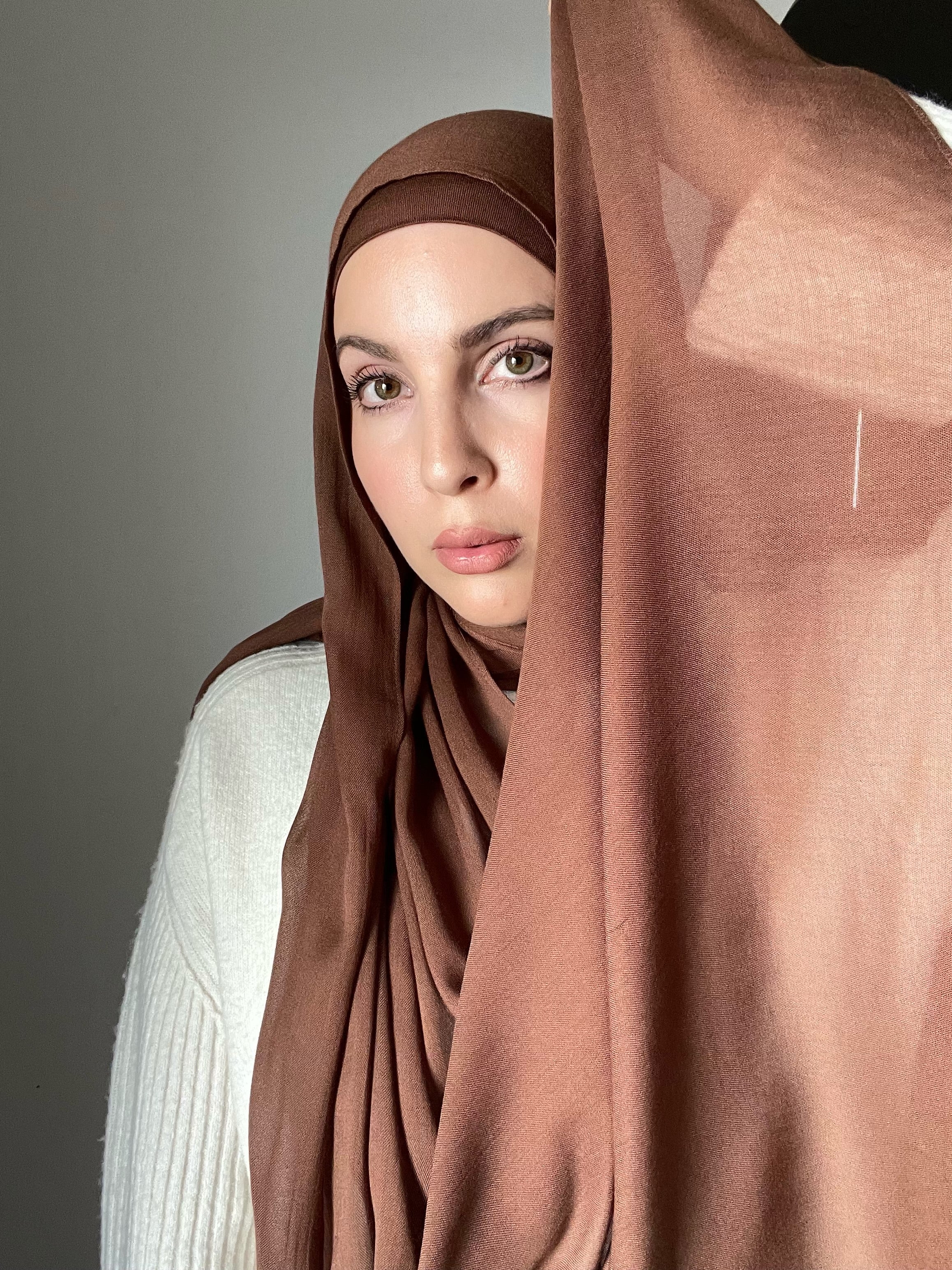 Luxury Matching Modal Hijab & Undercap Set - Cocoa