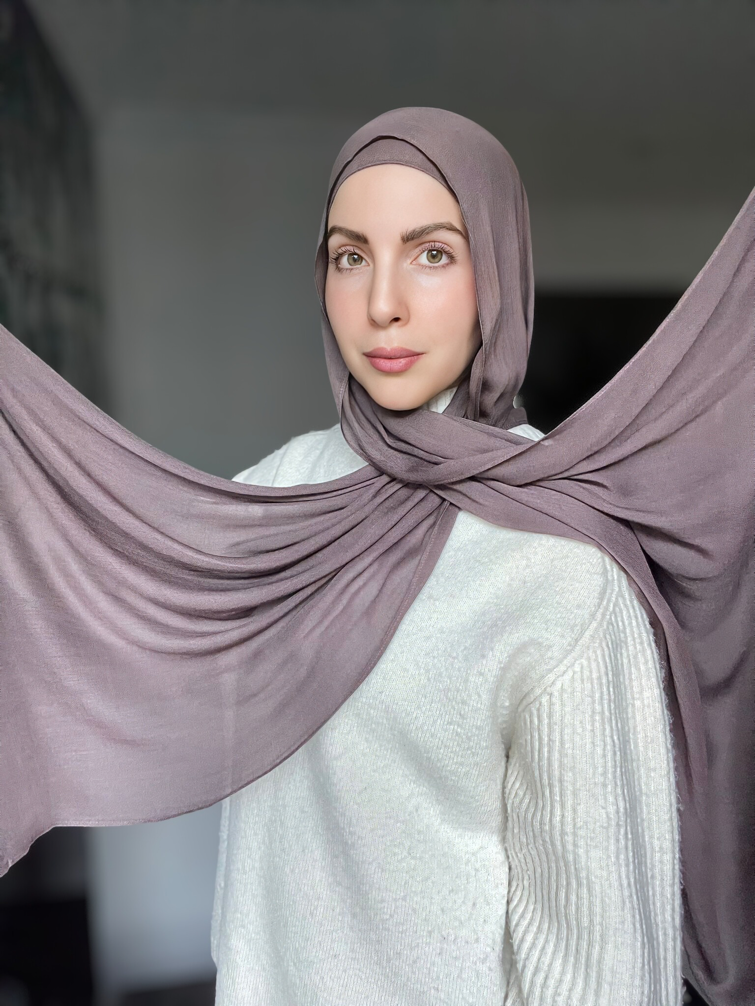 Luxury Matching Modal Hijab & Undercap Set - Truffle