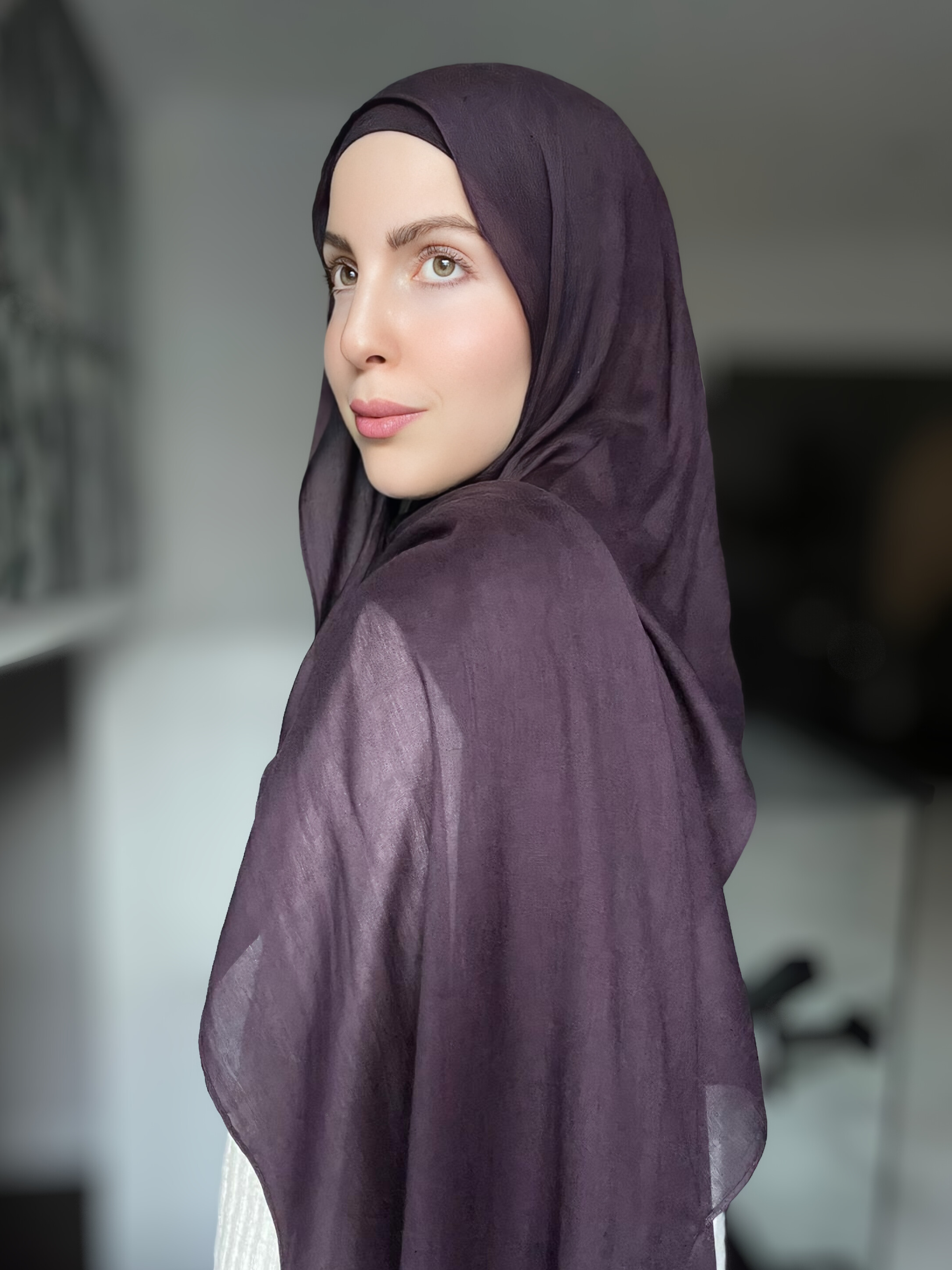 Luxury Matching Modal Hijab & Undercap Set - Deep Berry