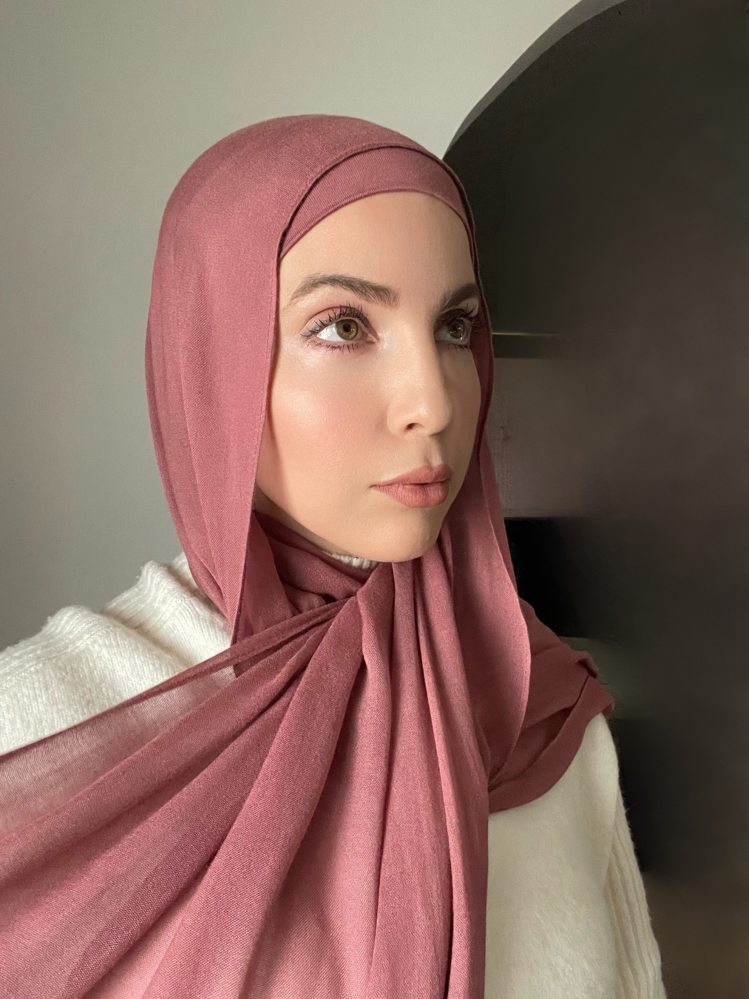 Luxury Matching Modal Hijab & Undercap Set - Rose Clay