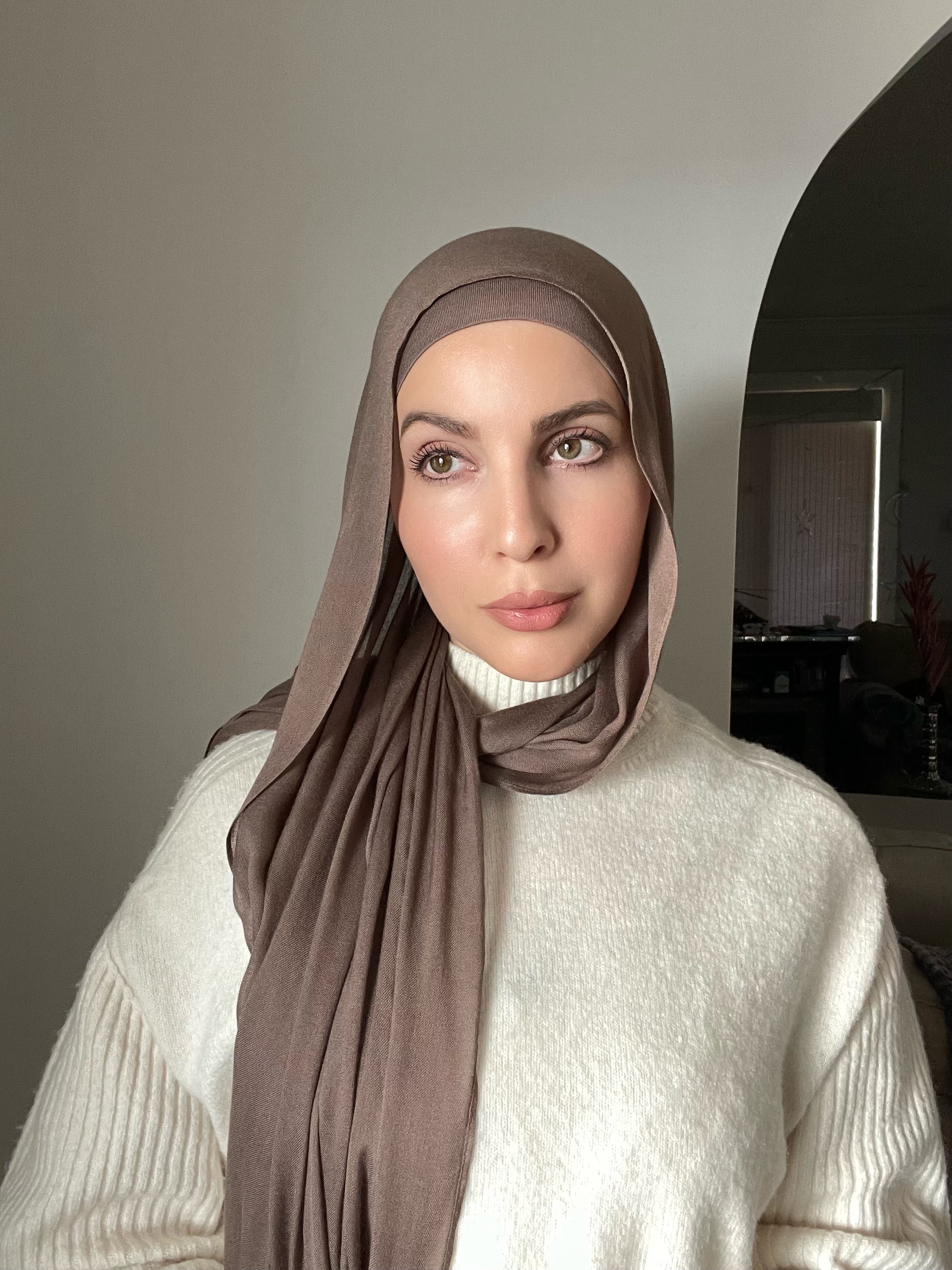 Luxury Matching Modal Hijab & Undercap Set - Mocha