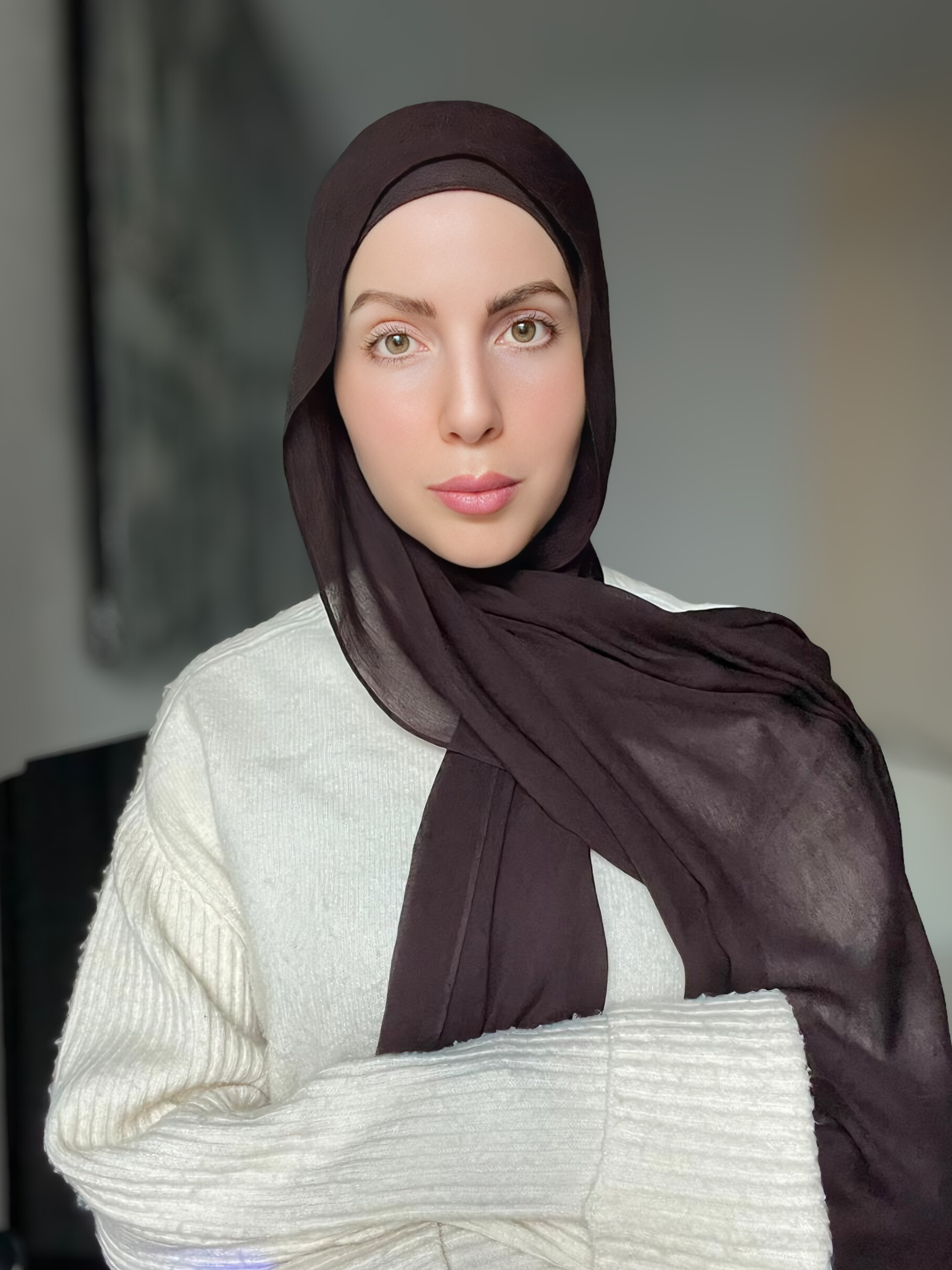 Luxury Matching Modal Hijab & Undercap Set - Deep Oak