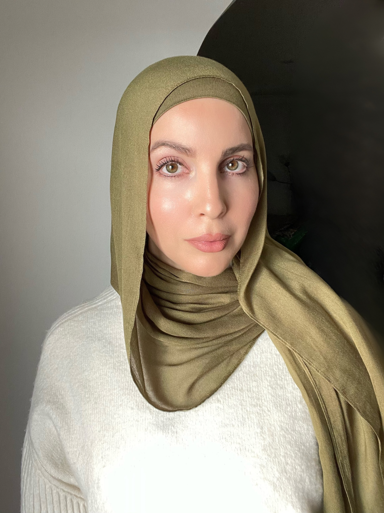 Luxury Matching Modal Hijab & Undercap Set - Olive Tree