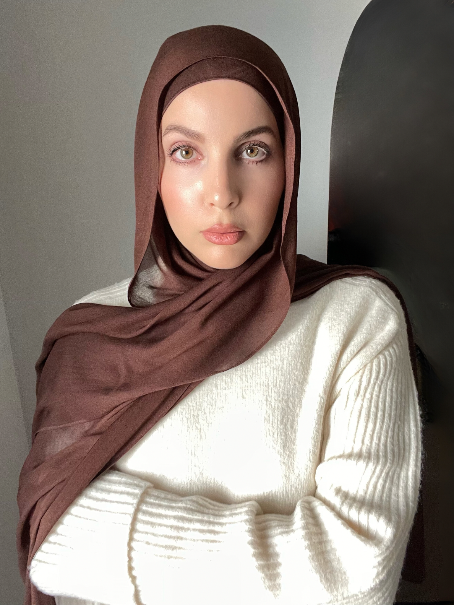 Luxury Matching Modal Hijab & Undercap Set - Arabic Coffee