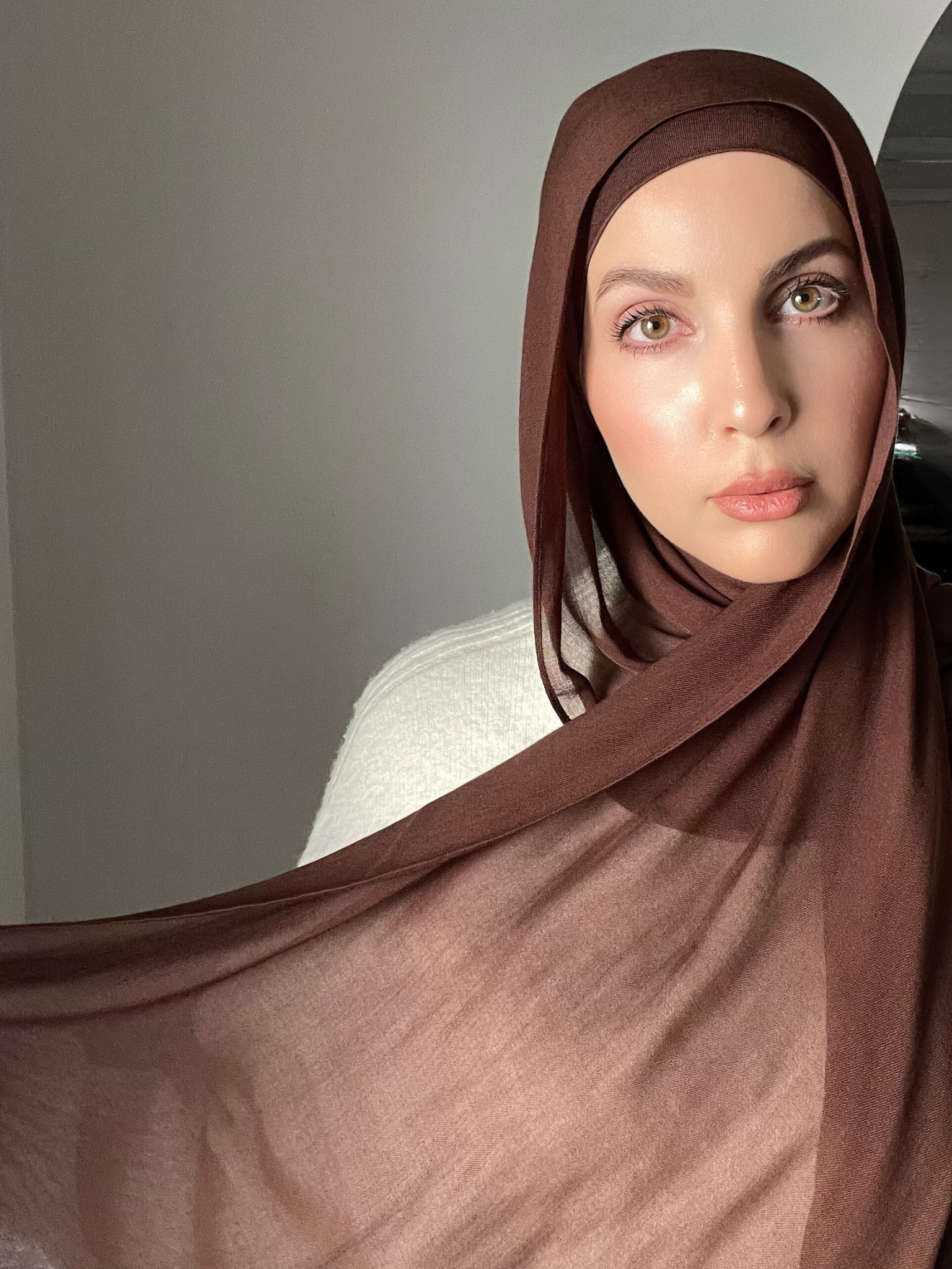 Luxury Matching Modal Hijab & Undercap Set - Arabic Coffee