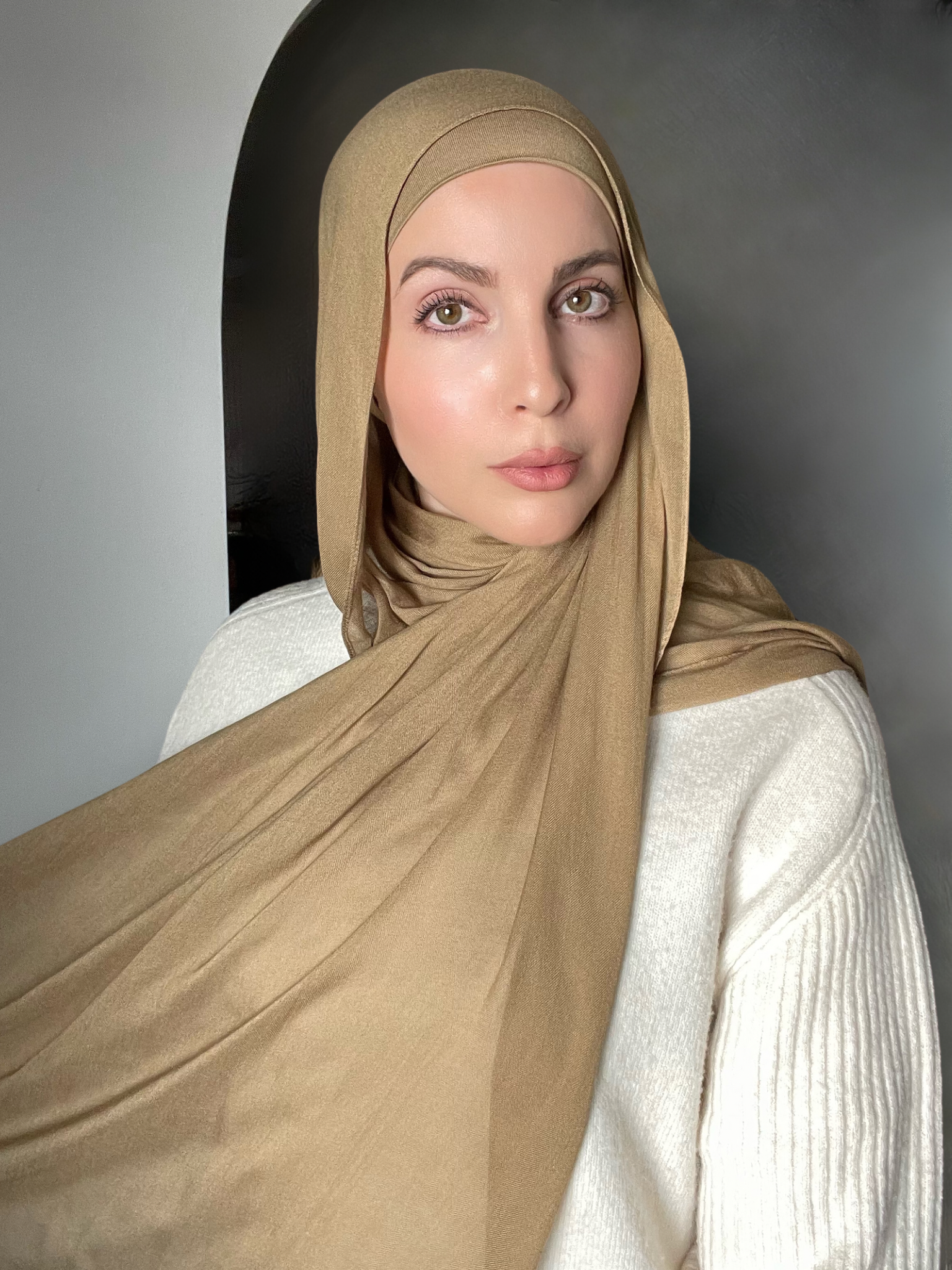 Luxury Matching Modal Hijab & Undercap Set - Golden Bark