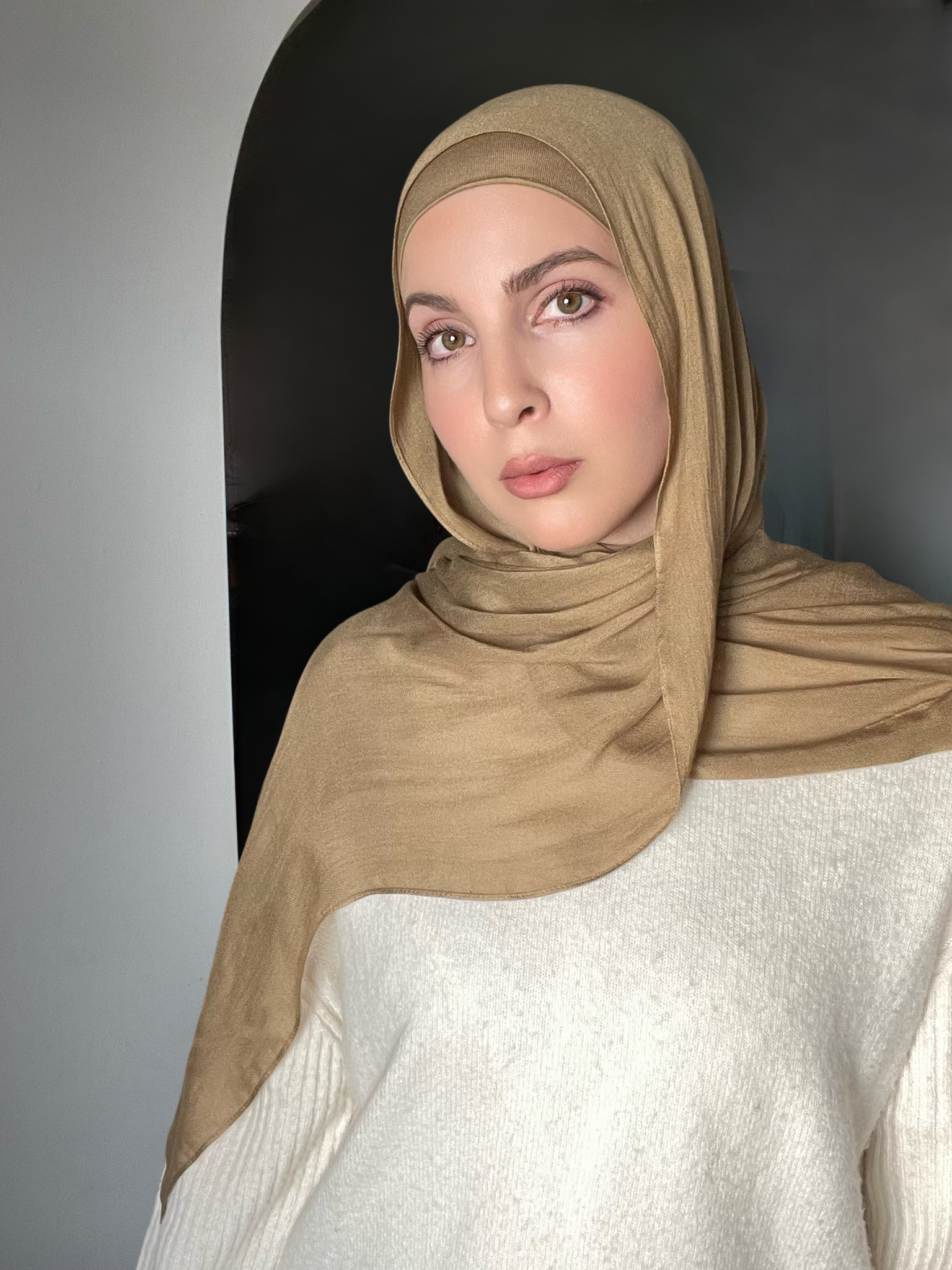 Luxury Matching Modal Hijab & Undercap Set - Golden Bark