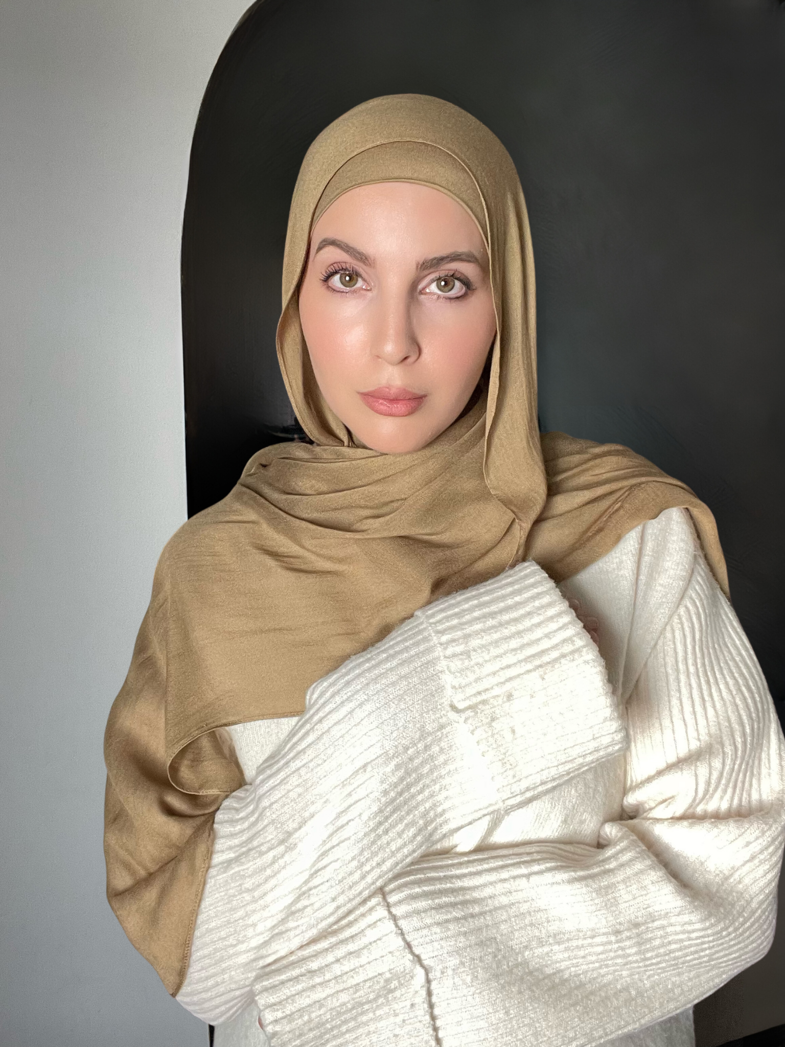 Luxury Matching Modal Hijab & Undercap Set - Golden Bark