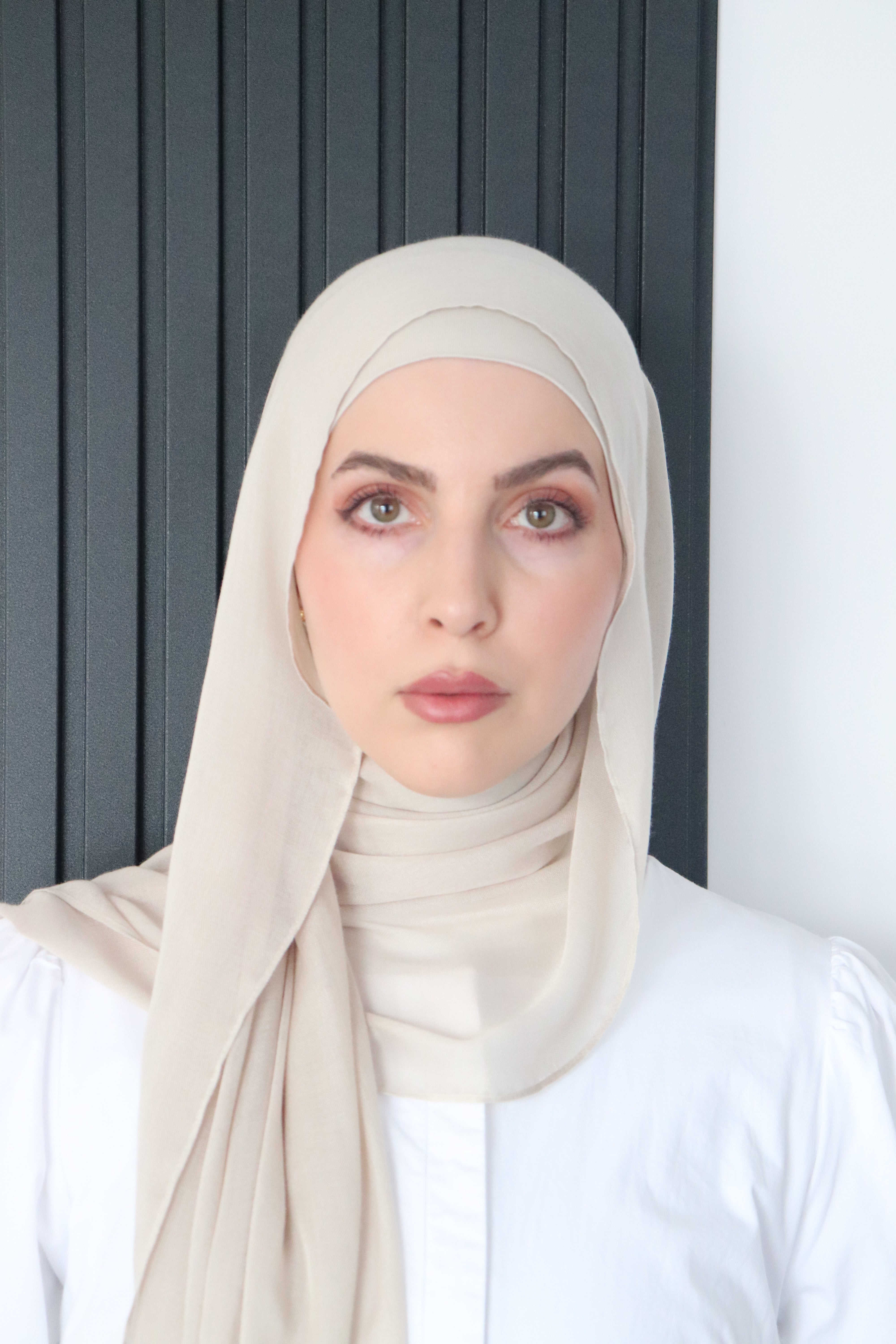 Luxury Matching Modal Hijab Set - Stone