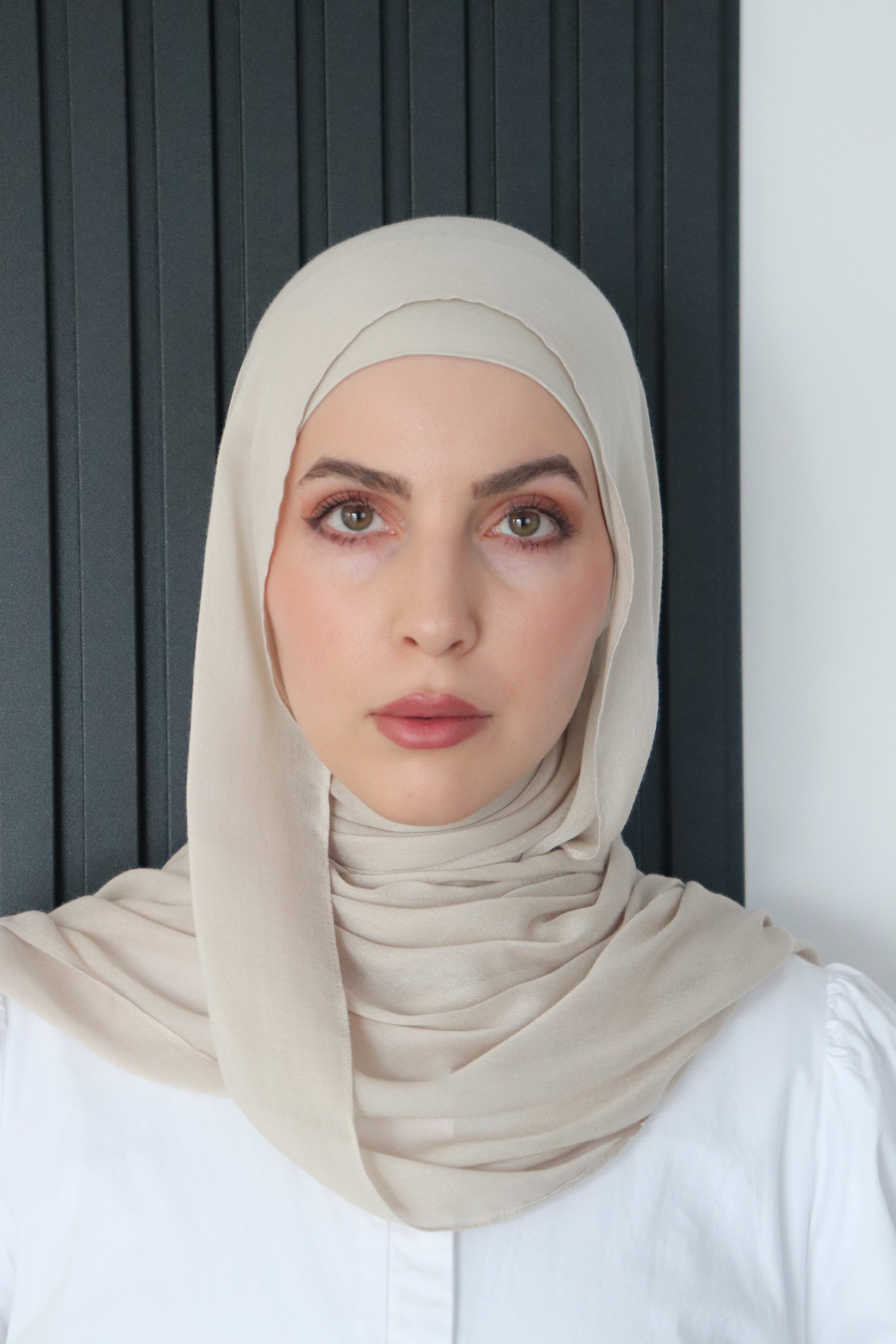Luxury Matching Modal Hijab Set - Stone