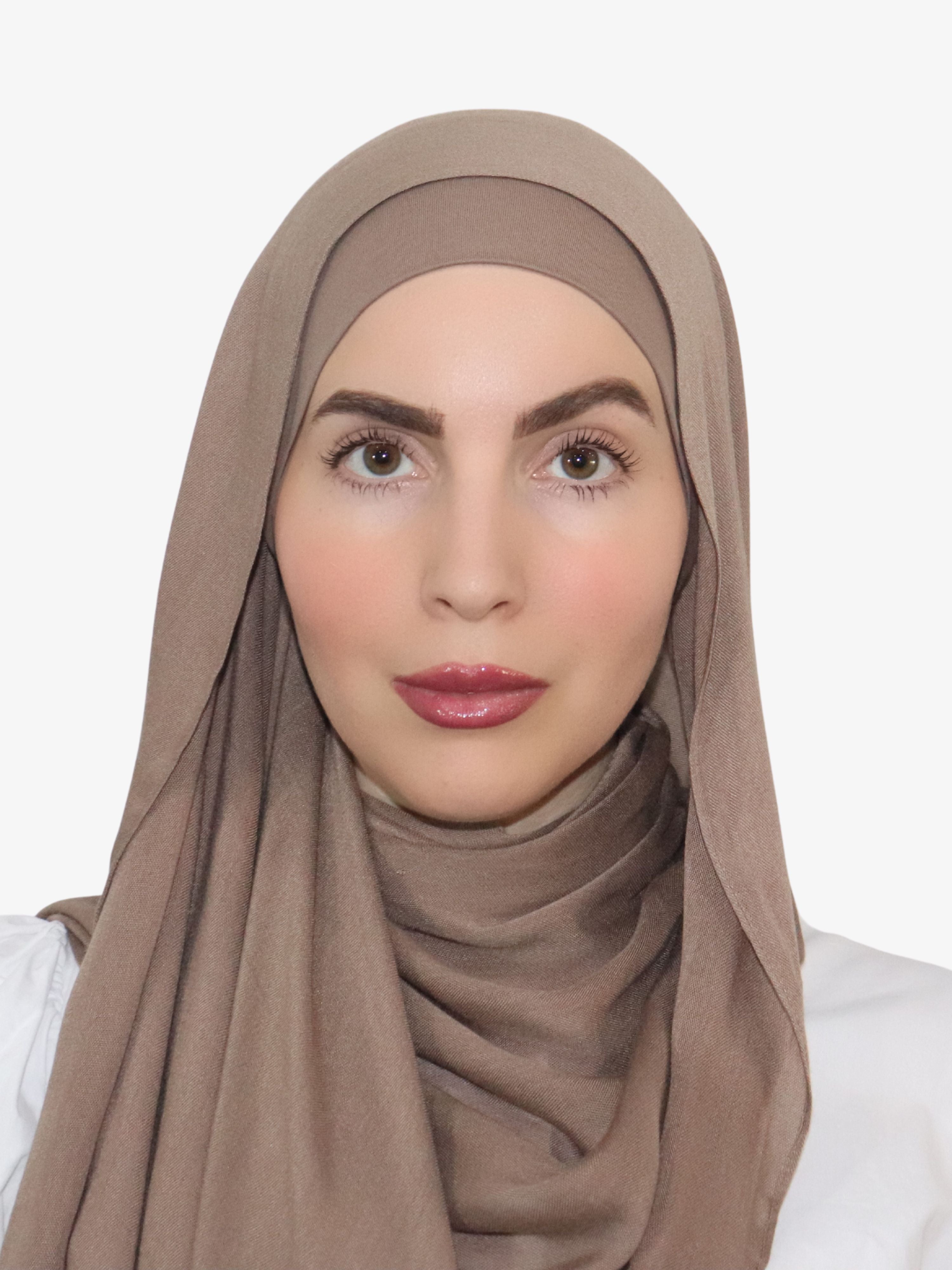 Twin Veil Premium Matching Modal Hijab Set - Fossil